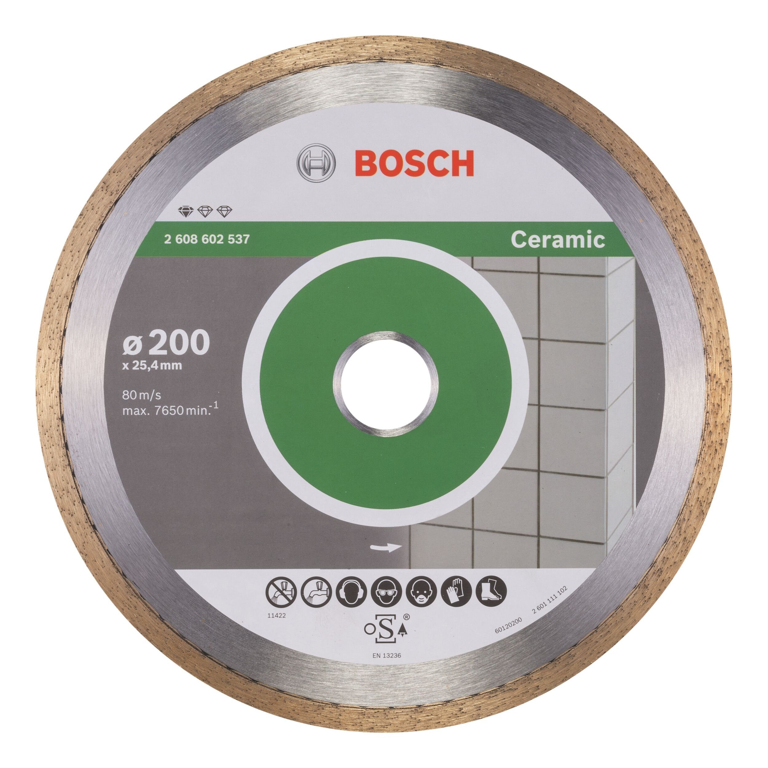BOSCH Trennscheibe, Ø 200 mm, Standard for Ceramic Diamanttrennscheibe - 200 x 25,4 x 1,6 x 7 mm
