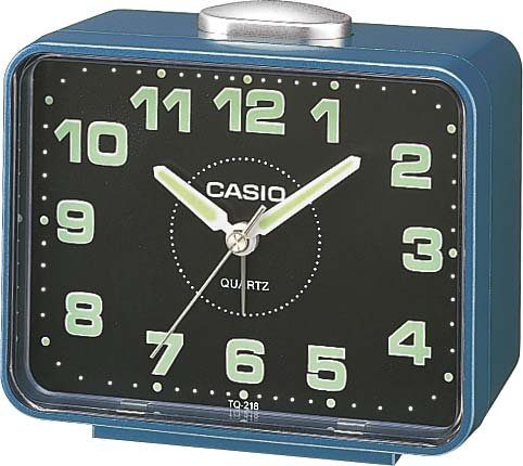 CASIO Quarzwecker TQ-218-2EF Wecker, ideal als Geschenk, Leuchtzeiger, Leuchtziffern