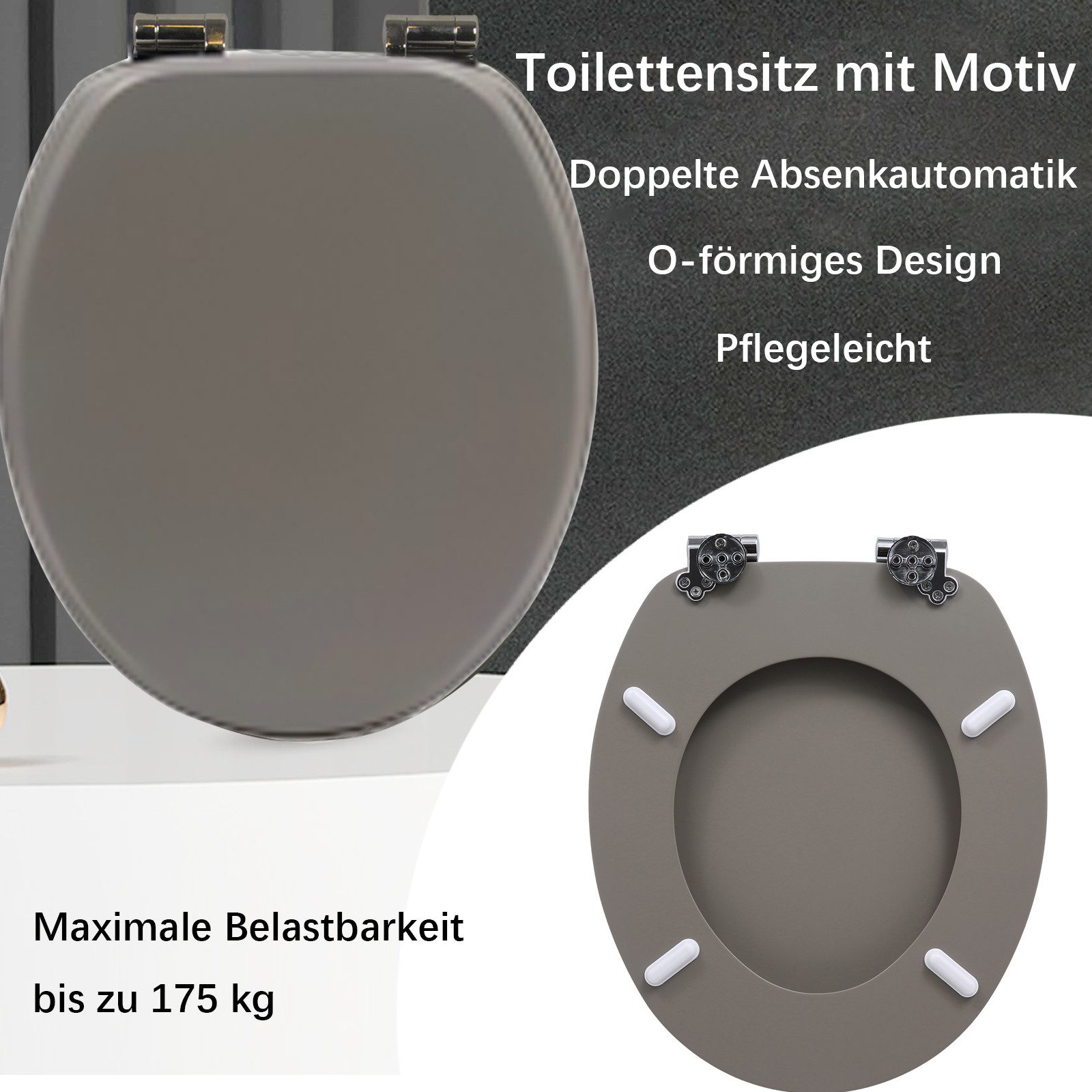 style home WC-Sitz Toilettendeckel mit doppelter Absenkautomatik, Oval-Form günstig online kaufen