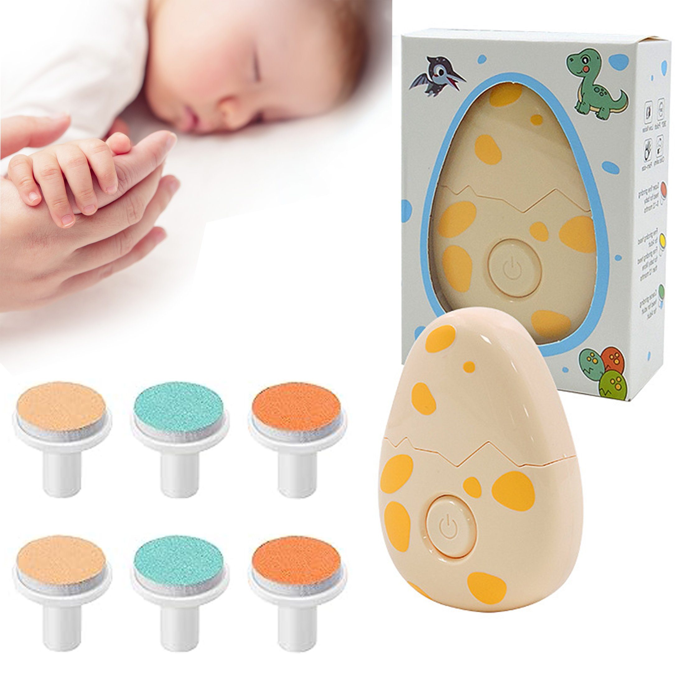 Kind Ja Nagelknipser Nagelwerkzeuge,Elektrische Baby Nagelfeile,Nagelschneider,6 in 1, Leise und Sicherer