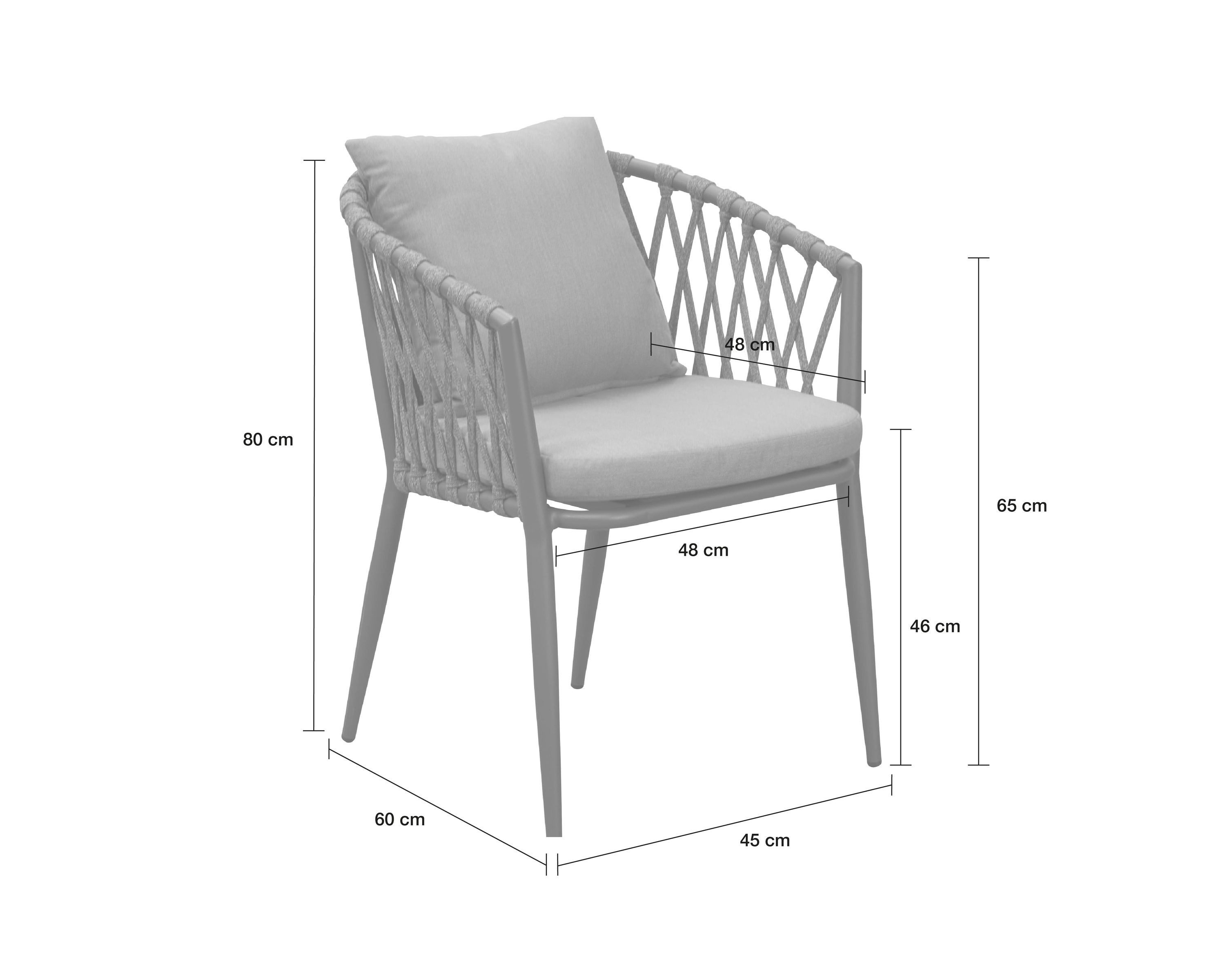 dasmöbelwerk Gartenstuhl Stapelstuhl Gartenstuhl Armlehnenstuhl Vienna Rope taupe-grün