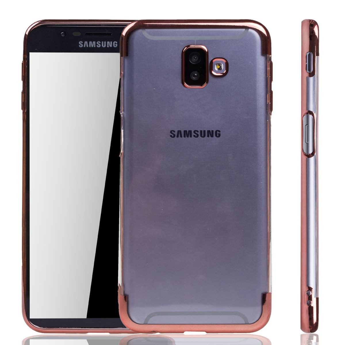 König Design Handyhülle Samsung Galaxy J6 Plus, Samsung Galaxy J6 Plus Handyhülle Bumper Backcover Rosa