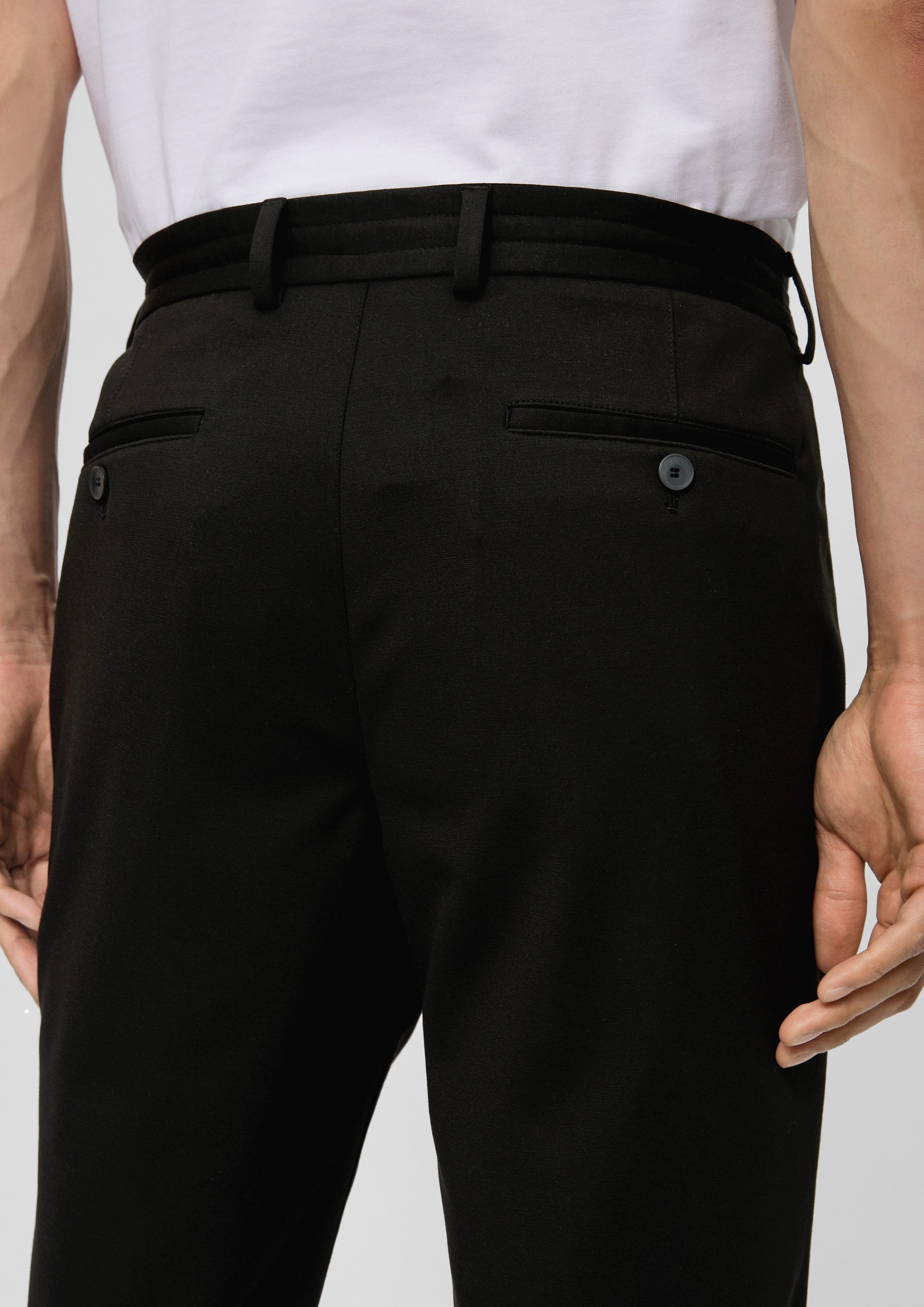 LABEL Jogg Slim: schwarz Viskosemix aus Suit-Hose s.Oliver Stoffhose BLACK