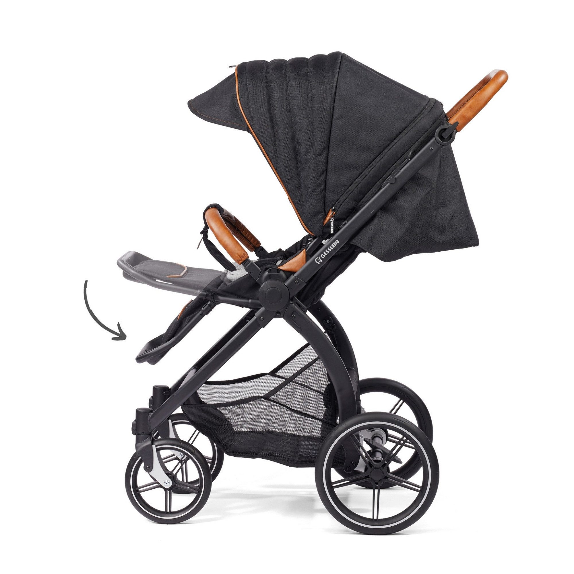 Gesslein Kombi-Kinderwagen Gesslein FX4 Swing 2in1 Kinderwagen-Set inkl. Babywanne Panorama Lyx