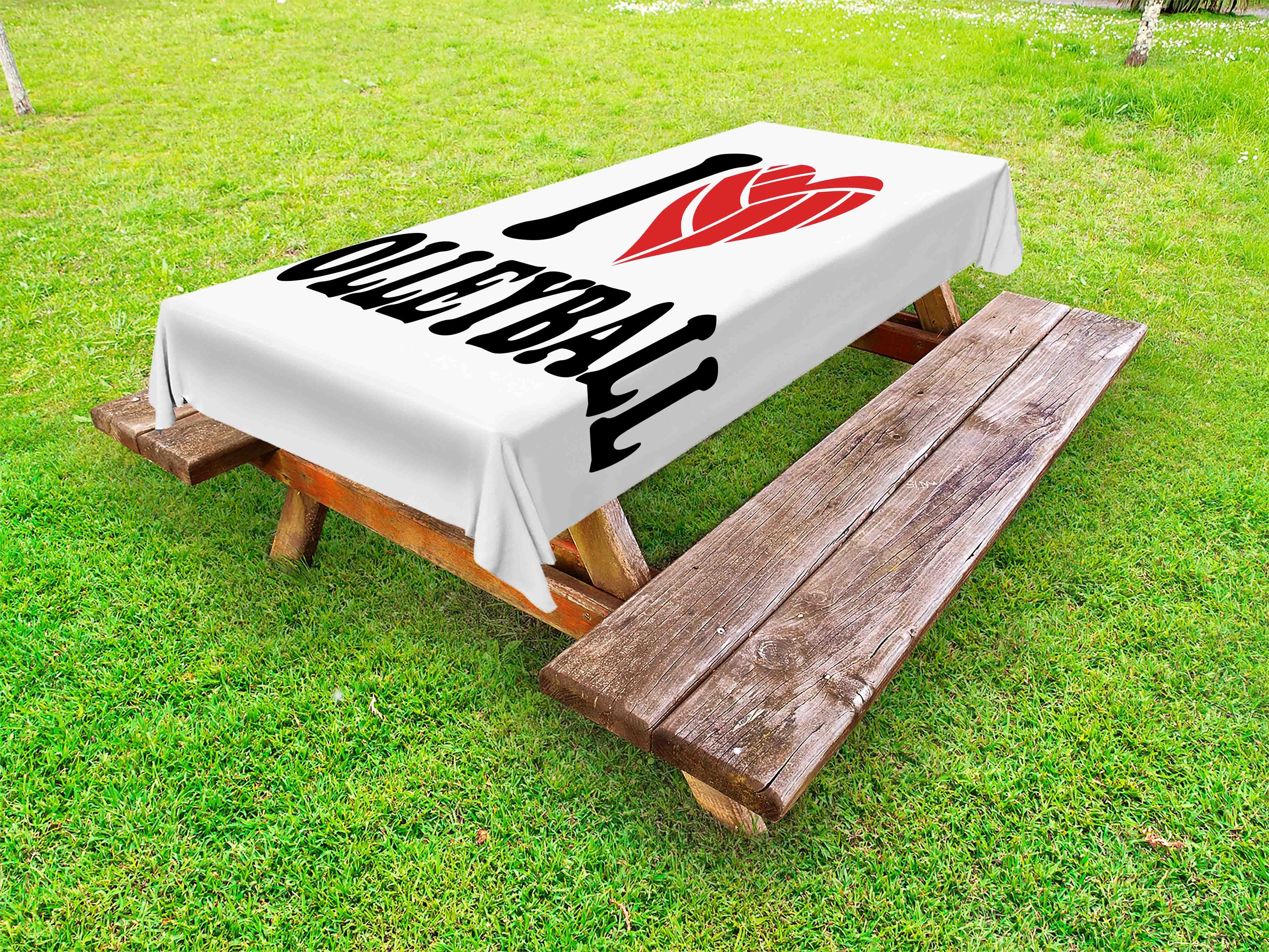 waschbare Tischdecke Picknick-Tischdecke, Volleyball Love I Abakuhaus Volleyball dekorative Text