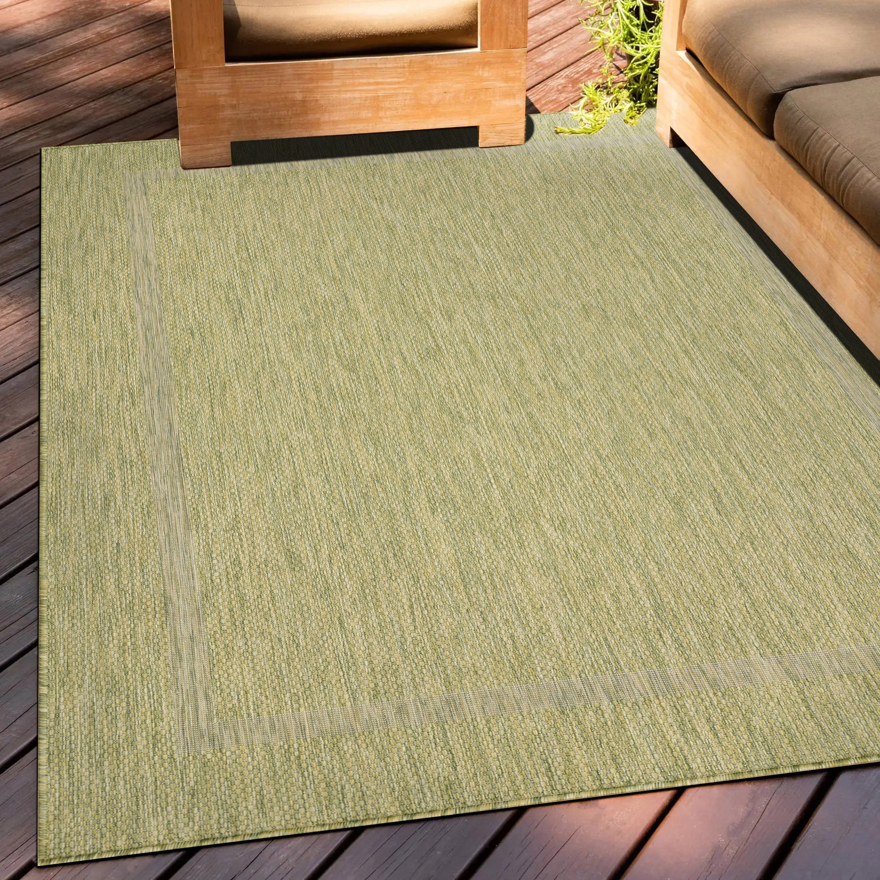 Teppich - Grün Einfarbig, Balkon, Höhe: 5 Unicolor Teppich Teppium, Küche, Läufer, Terrasse mm,