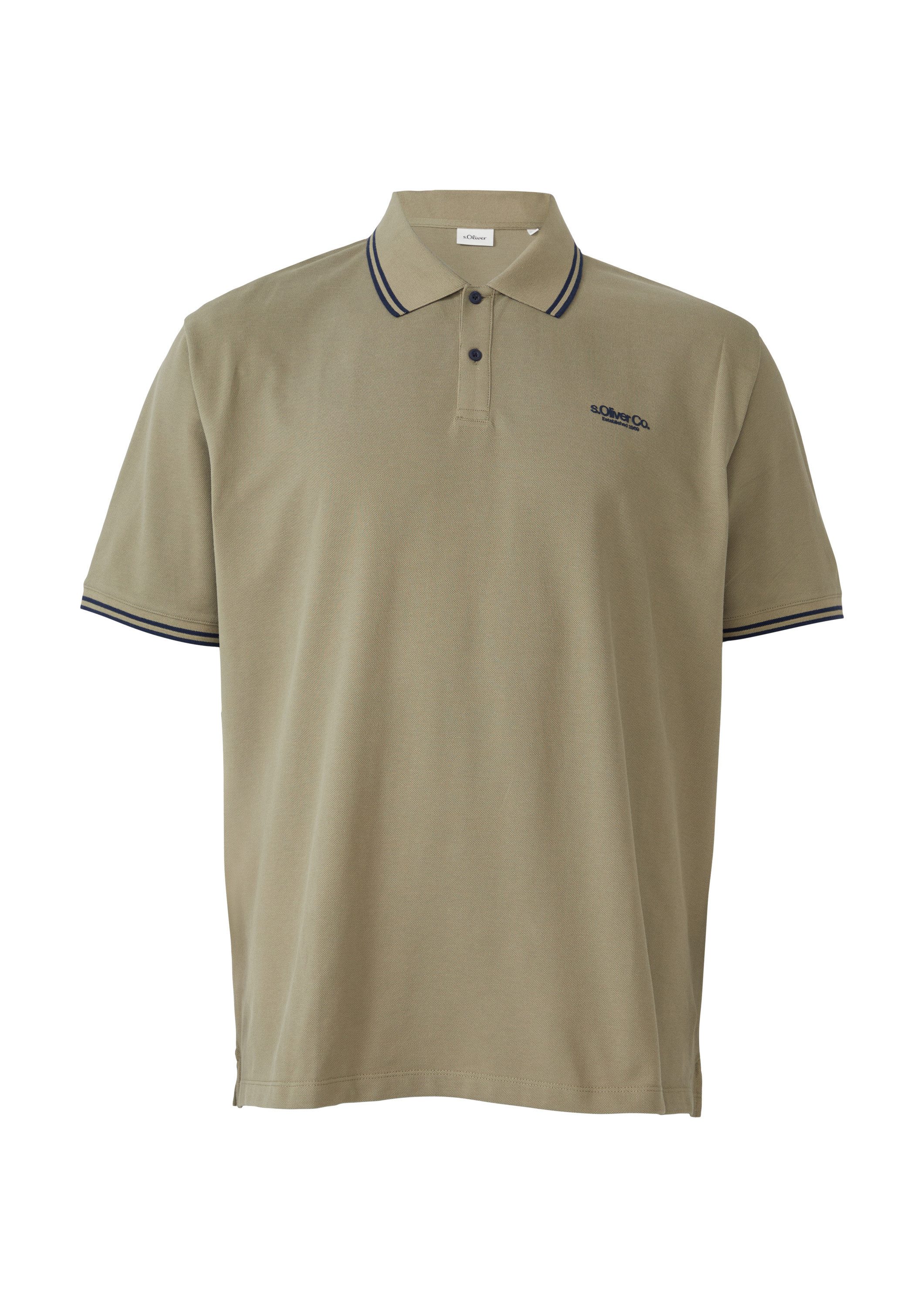s.Oliver Kurzarmshirt Polo-Shirt Piqué-Poloshirt mit Kontrastdetails und Lo günstig online kaufen