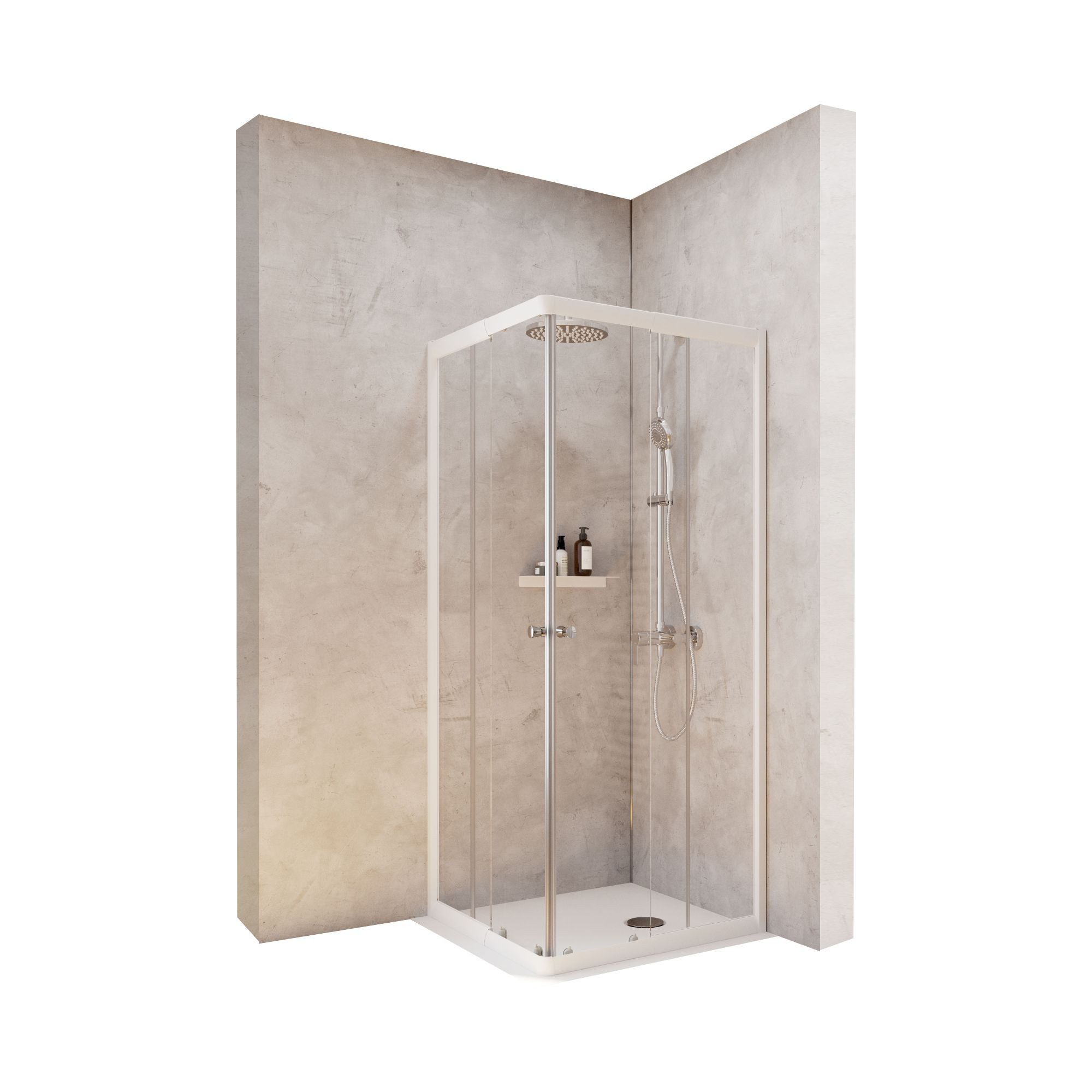 Schulte Eckdusche Corner, Höhe: 180 cm, BxT: 75x75 cm, 4 mm Sicherheitsglas, Eckeinstieg mit Schiebetüren