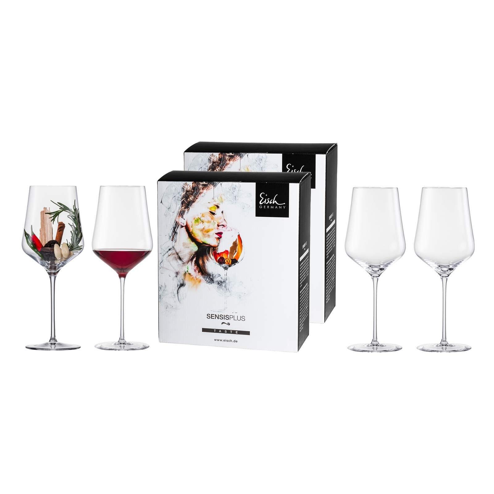 Eisch Rotweinglas Sky SensisPlus, Bleifrei, (Bordeauxglas), 4-teilig ml, Kristallglas, 620