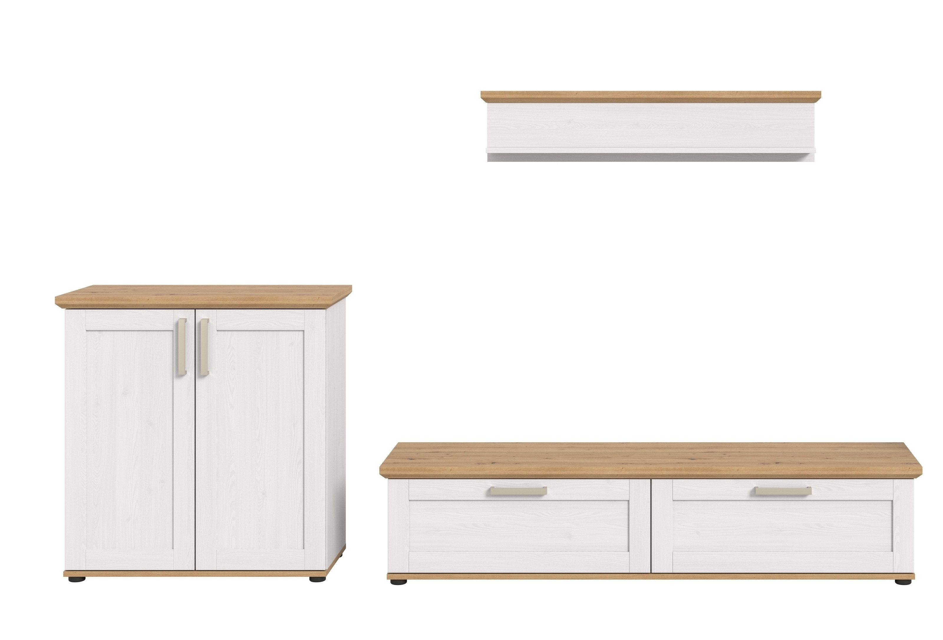 freiraum Wohnwand Verona, (3-teilig) in Sibiu Lärche Dekor - 260x151x40cm (BxHxT)
