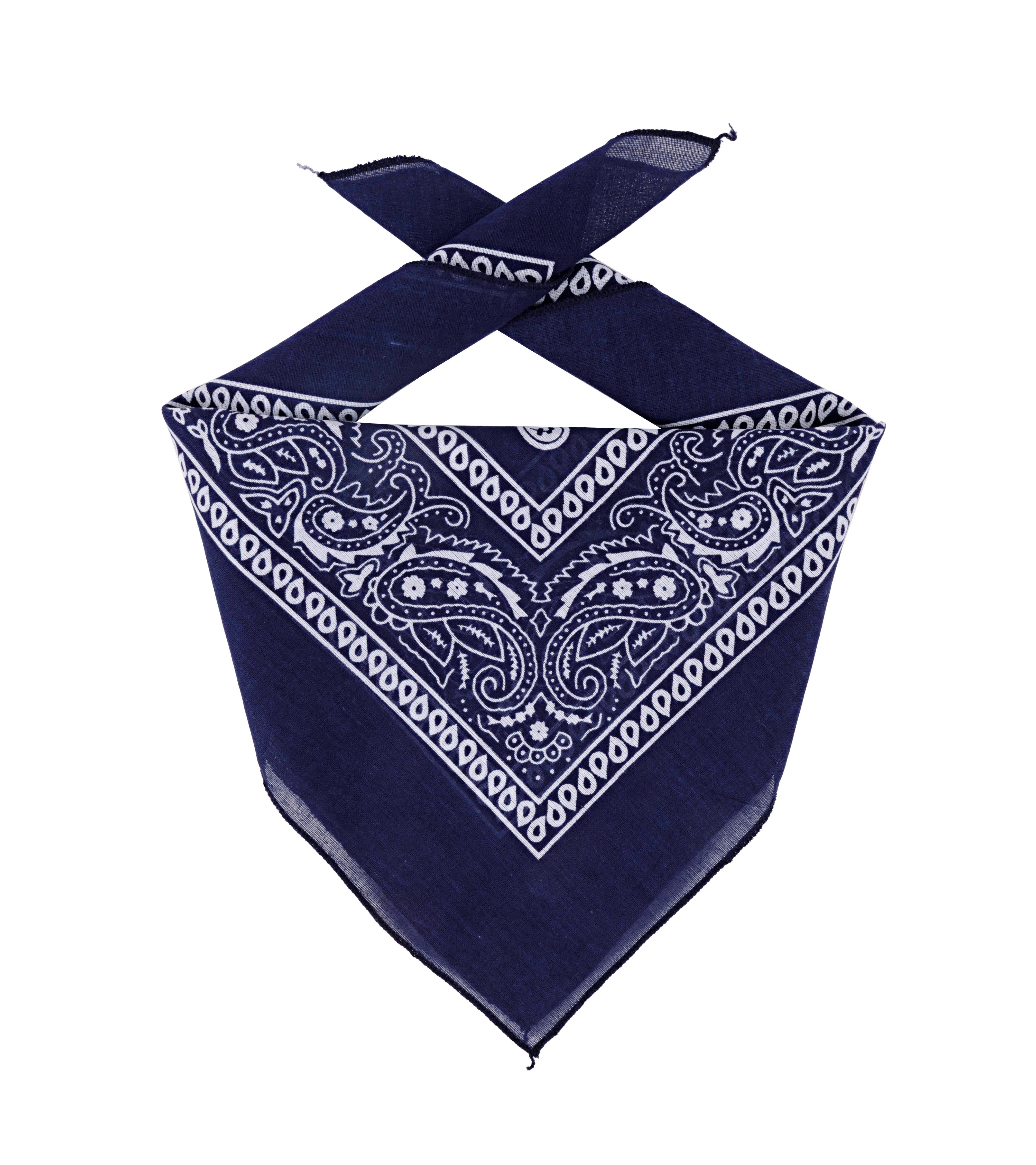 Modescout Stadler Multifunktionstuch Baumwoll-Bandana Navy – Vielseitiges Paisley-Tuch im Doppelpack, (Spar-Set, 2er Pack), Weich, atmungsaktiv und angenehm zu tragen