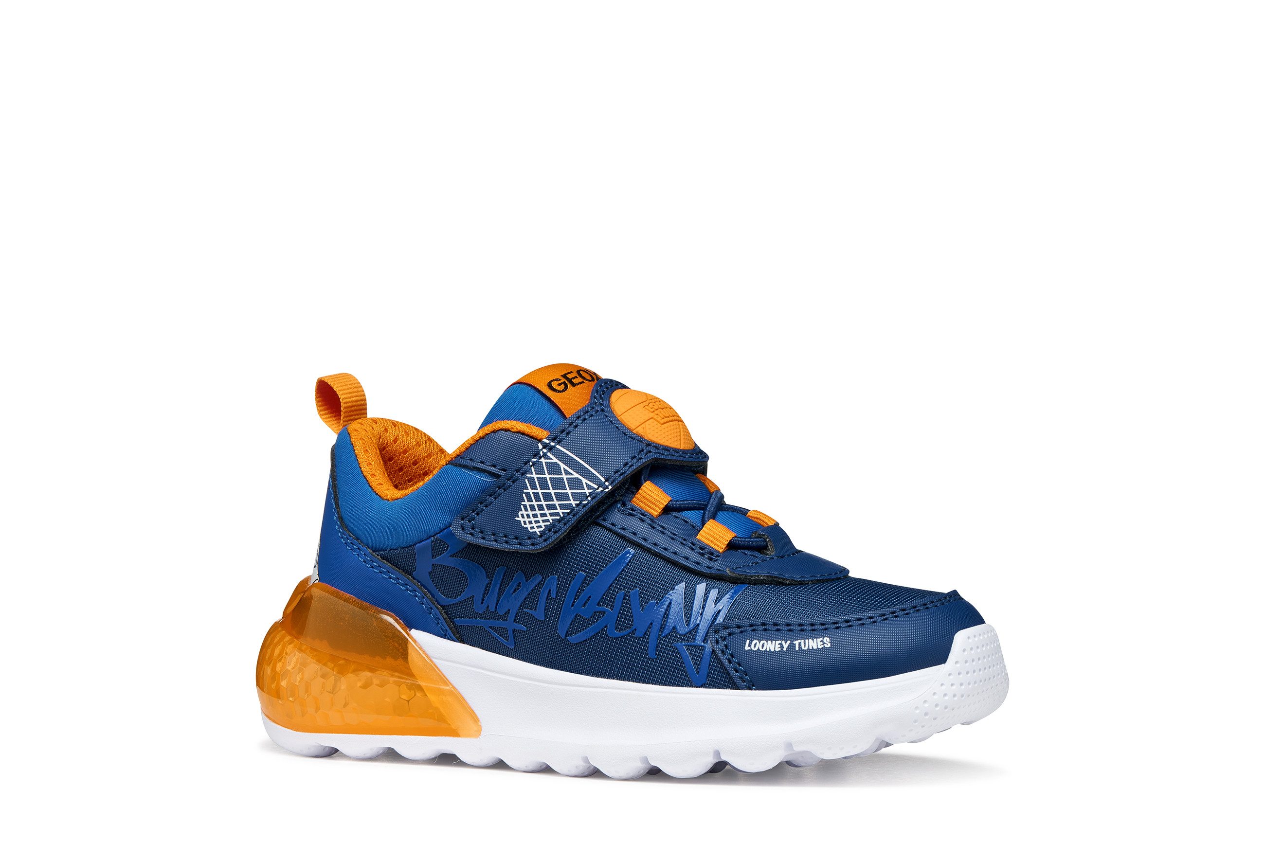 Geox Blinkschuh J ACTIVART ILLUMINUS Sneaker Klettschuh mit Looney Tunes Motiv, Größenschablone zum Download