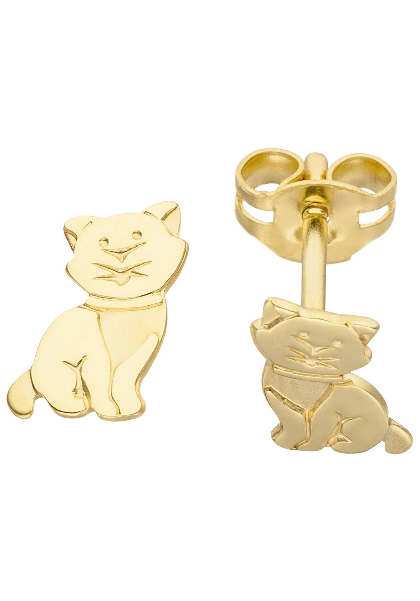 JOBO Paar Ohrstecker Katze, 333 Gold gel... JOBO Paar Ohrstecker Katze, 333 Gold gel...