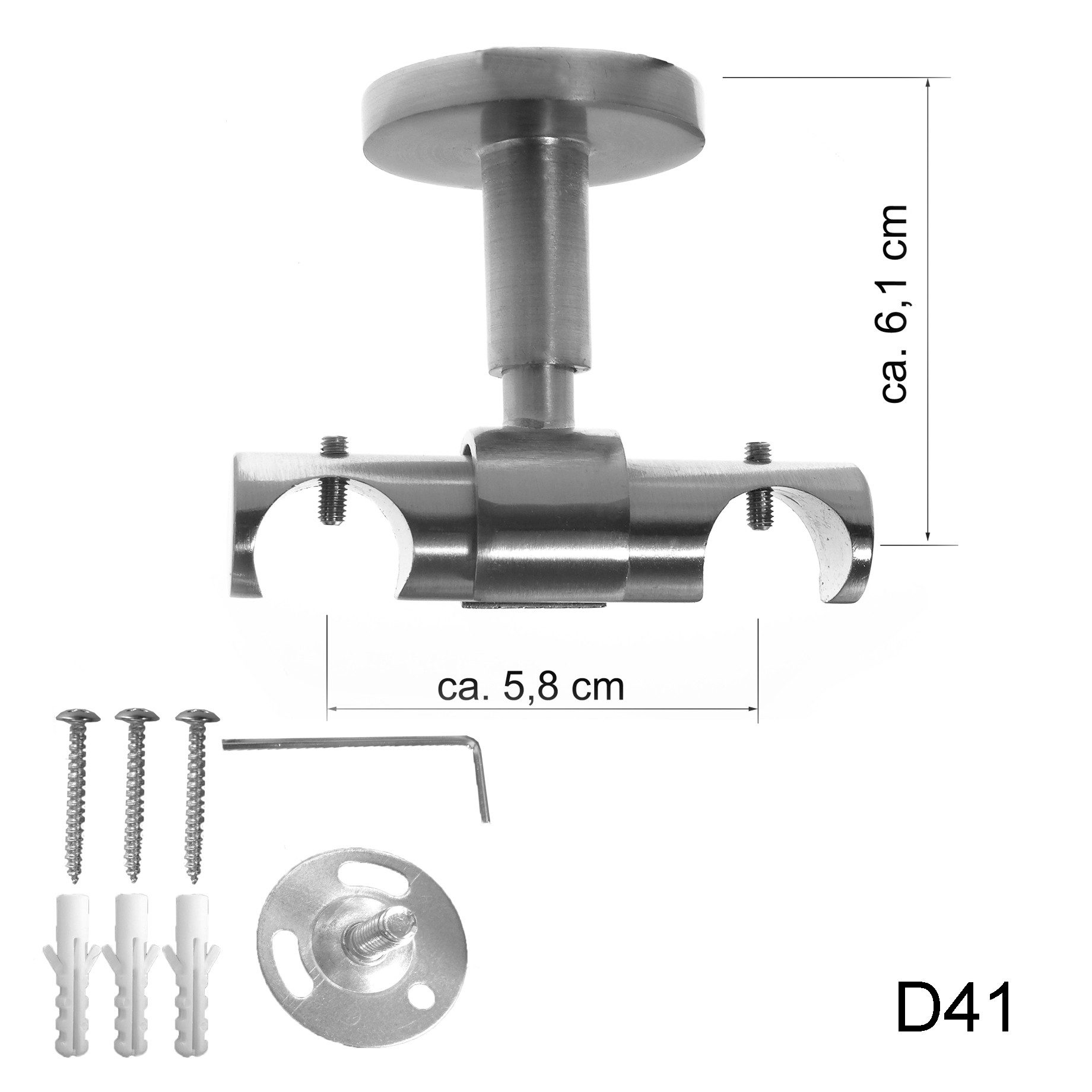 BASIT Gardinenstange Edelstahloptik 20mm mit Wandträgern 120 cm E30, Ø 20 m günstig online kaufen