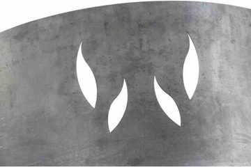 Siena Garden Funkenschutzgitter Feuerschalenaufsatz für Feuerschale XXL Ø 100 cm (1 St), Ø 96 cm, mit Flammendesign, Stahl silber/anthrazit