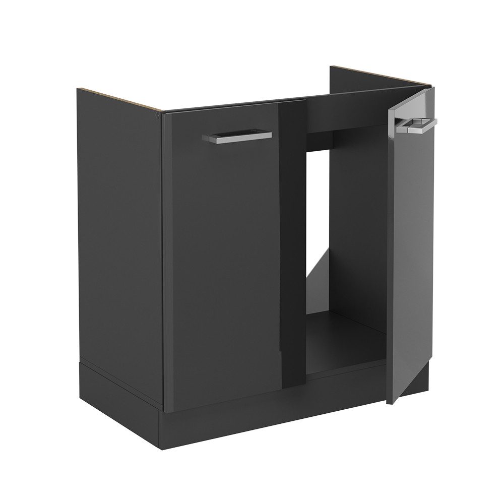 Vicco Unterschrank R-Line, Anthrazit Hochglanz/Anthrazit, 80 cm ohne Arbeitsplatte (1-St)