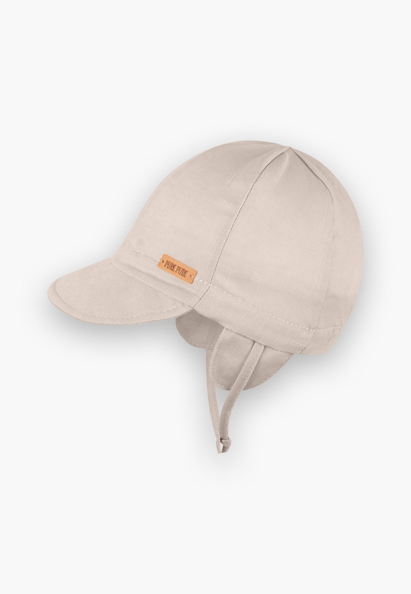 PURE PURE by Bauer Ohrenmütze Baby-Binde-Mütze Leinen