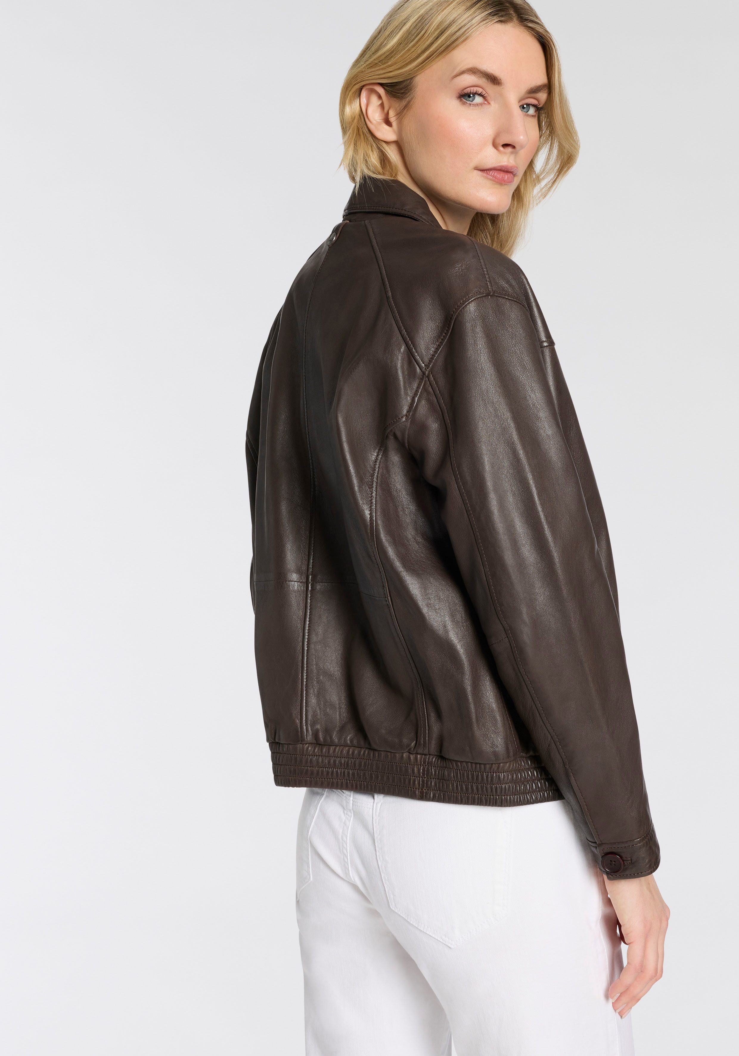 Mauritius Lederjacke MWTylli OS OT Bomberjacke mit Elastikbund