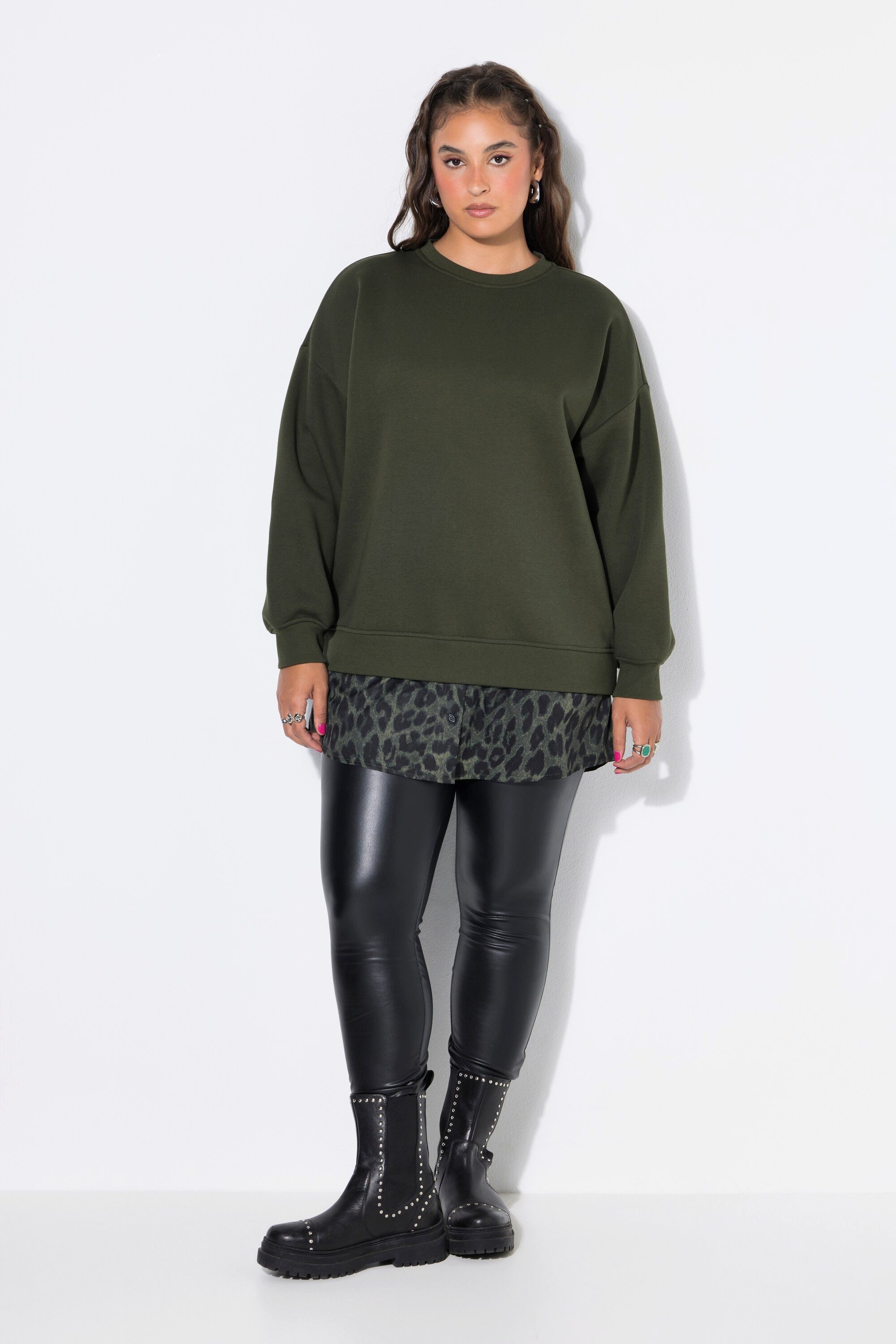 Studio Untold Sweatshirt Sweatshirt oversized gerundeter Blusensaum