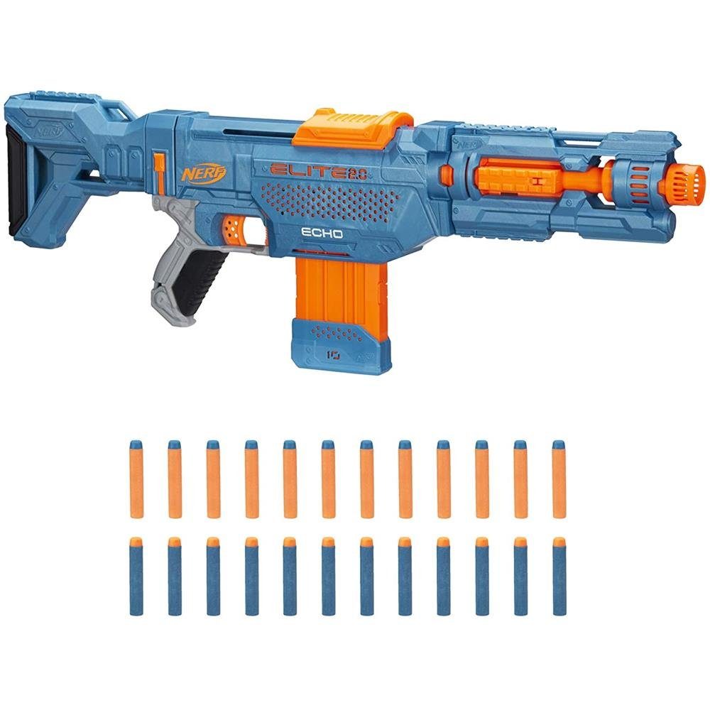 Hasbro Blaster Nerf Elite 2.0 Echo CS-10 24 Nerf Darts, 10-Dart Clip-Magazin abnehmbare Schulterstütze und Laufverlängerung