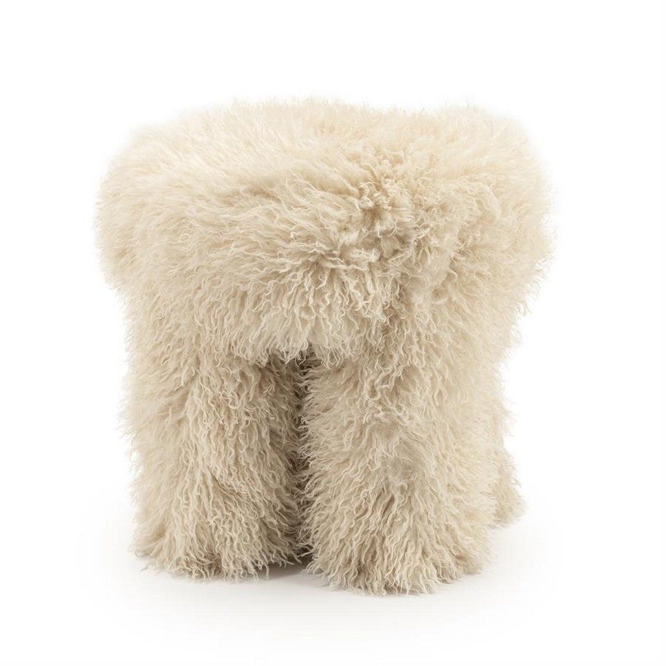 LEVEN Lifestyle Sitzhocker Hocker Pouf CHARLIE Lounge-Hocker 40 x40 cm Höhe 43 cm, 3 stilvolle Farben: Erhältlich in Beige, Taupe und Braun