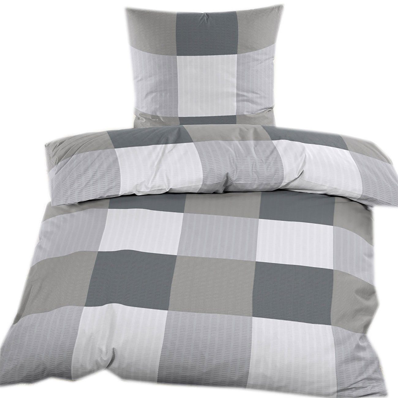 KH-Haushaltshandel Bettwäsche Seersucker Bettwäsche 135x200 +80x80cm, günstig online kaufen