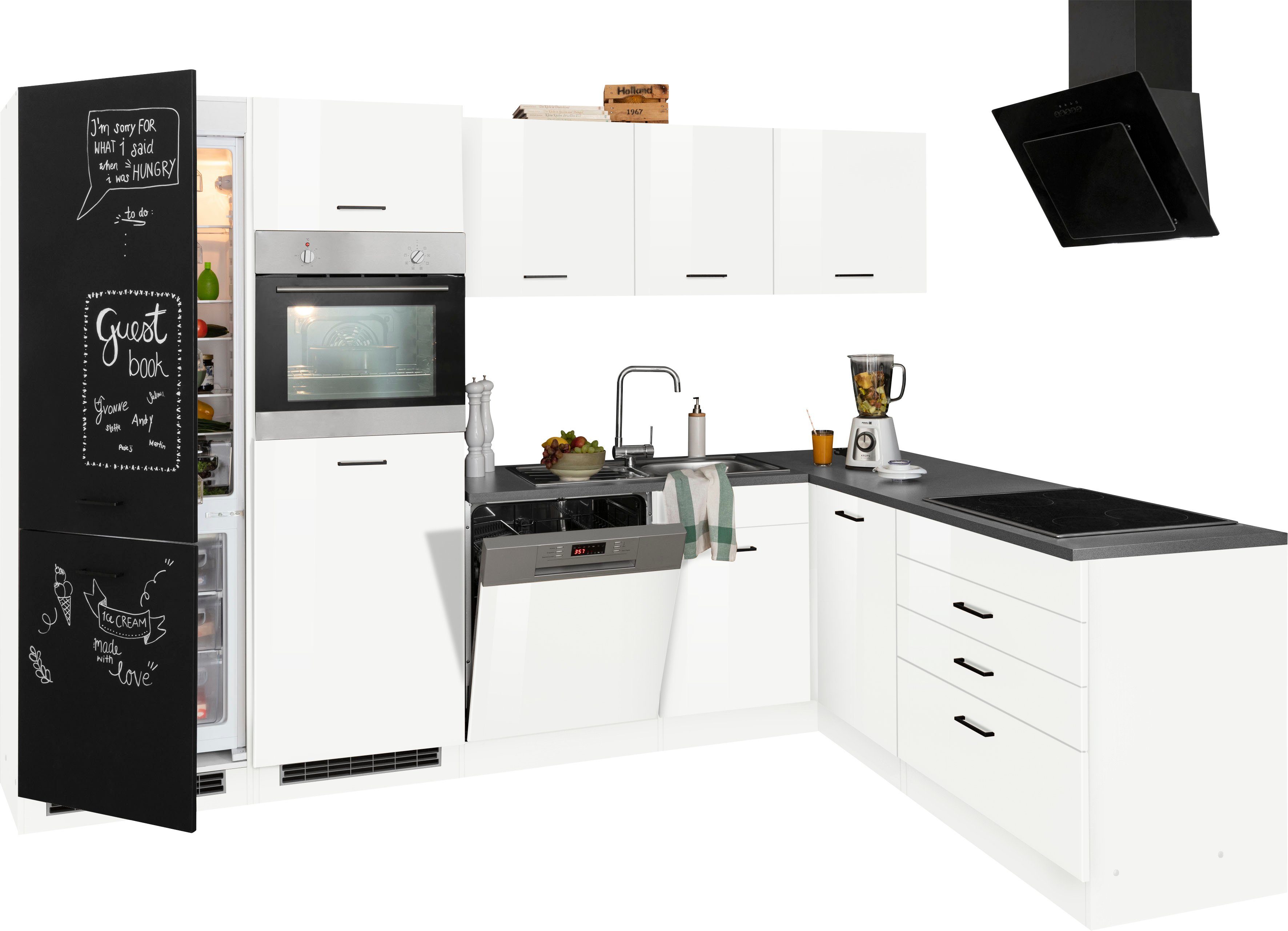 KOCHSTATION Winkelküche KS-Trier, ohne E-Geräte, Stellbreite 290/190 cm