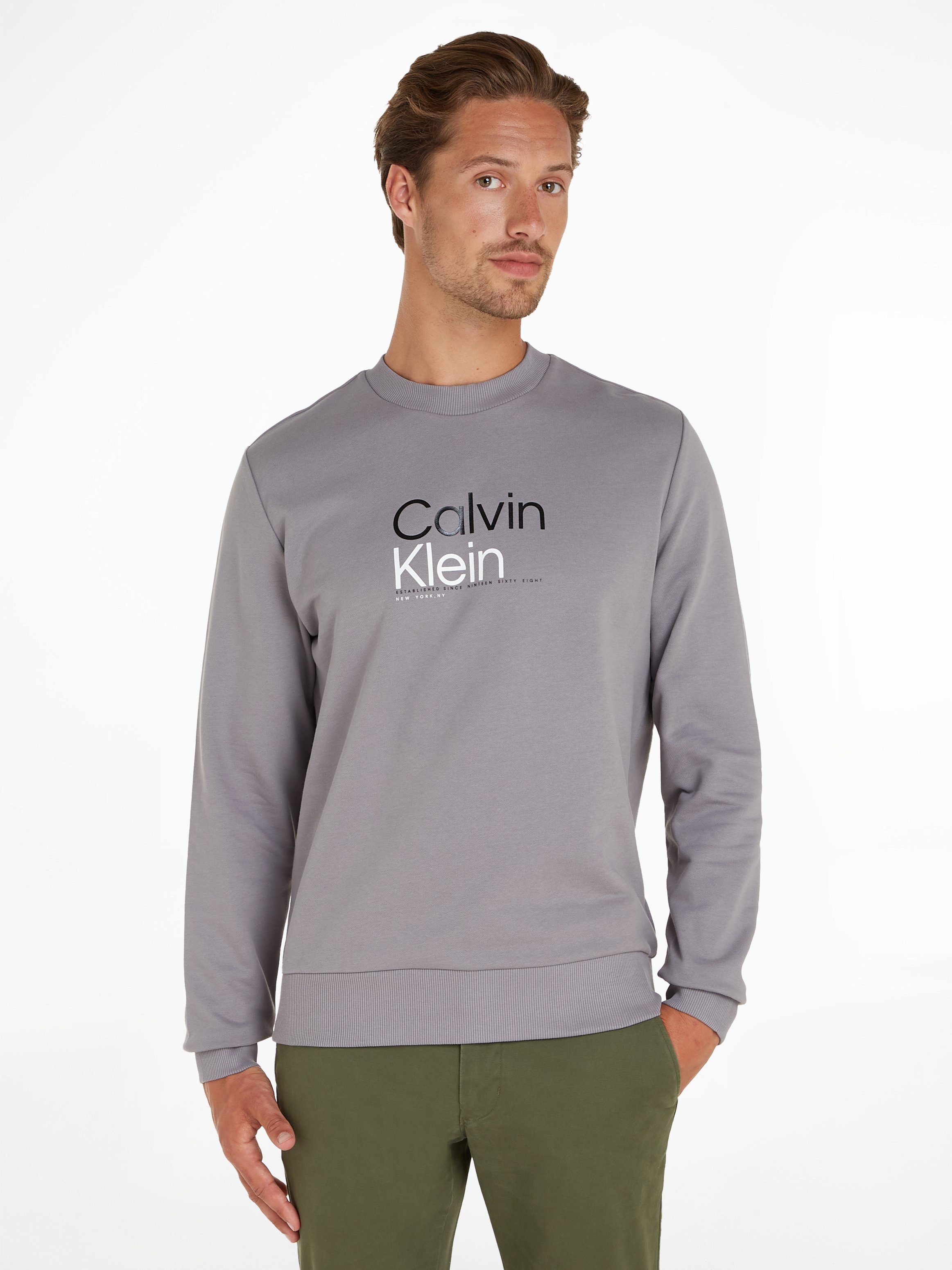 Calvin Klein Sweatshirt MULTI COLOR LOGO SWEATSHIRT mit Markenlabel Sublunar
