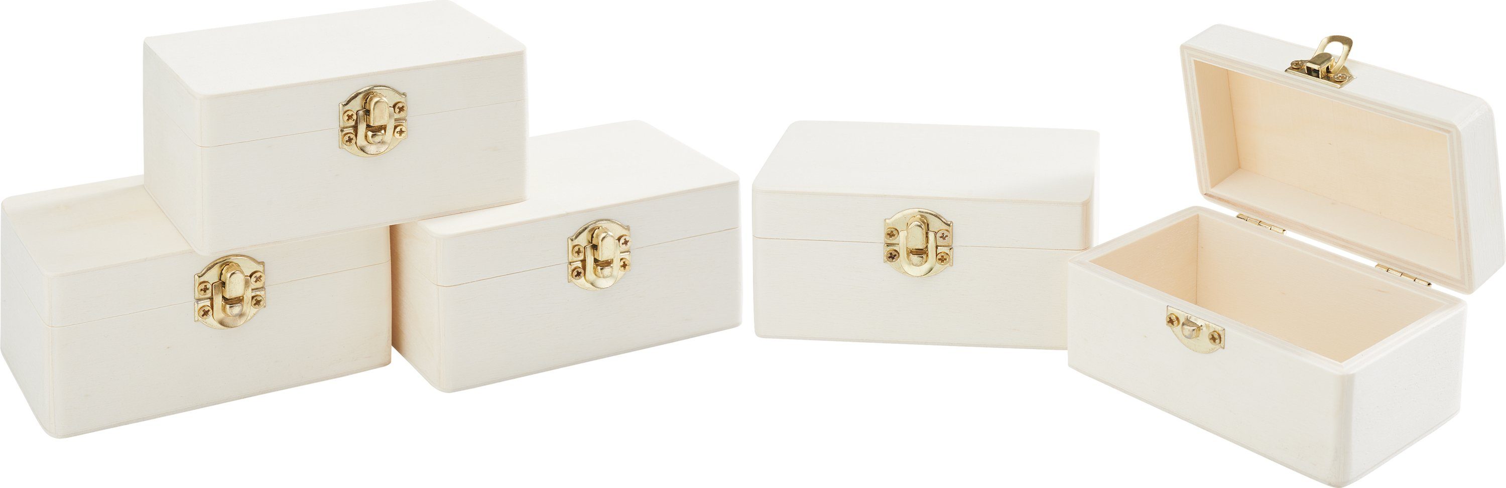 VBS Truhe Holzkästchen Rohholz, 5 Stück günstig online kaufen