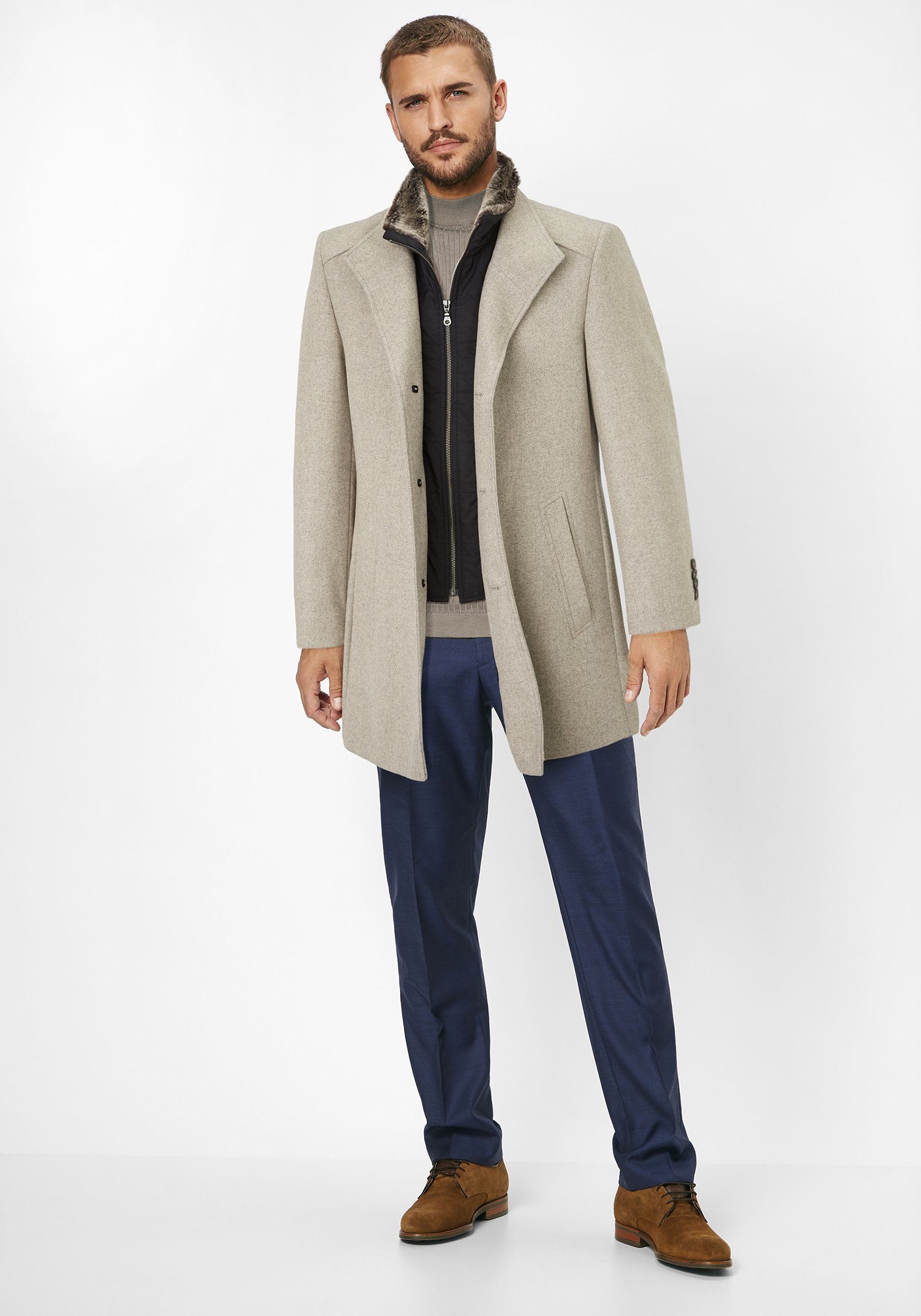 Fit Tailored Jackets Newton Wollmantel italienischer W Wolle Wollmantel S4 mit