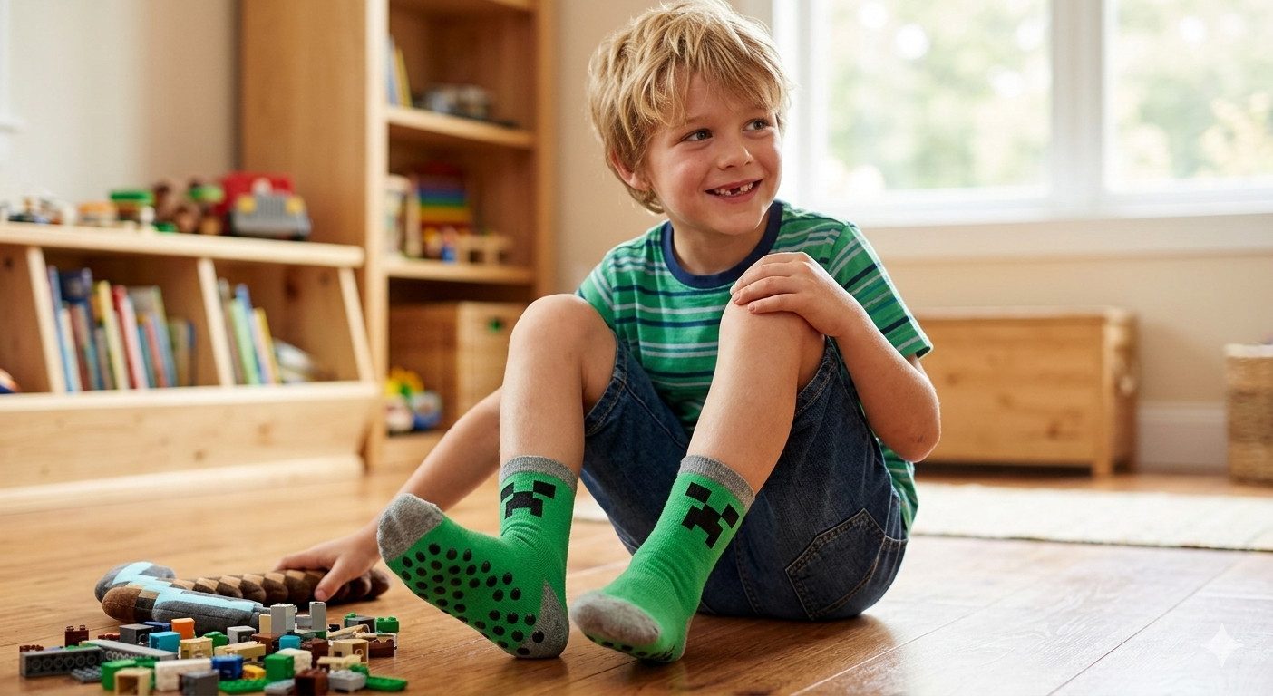 Minecraft ABS-Socken 3x Minecraft Stoppersocken Kinder Strümpfe Anti Slip Socken 3x Minecraft Kinder Anti Rutschsocken