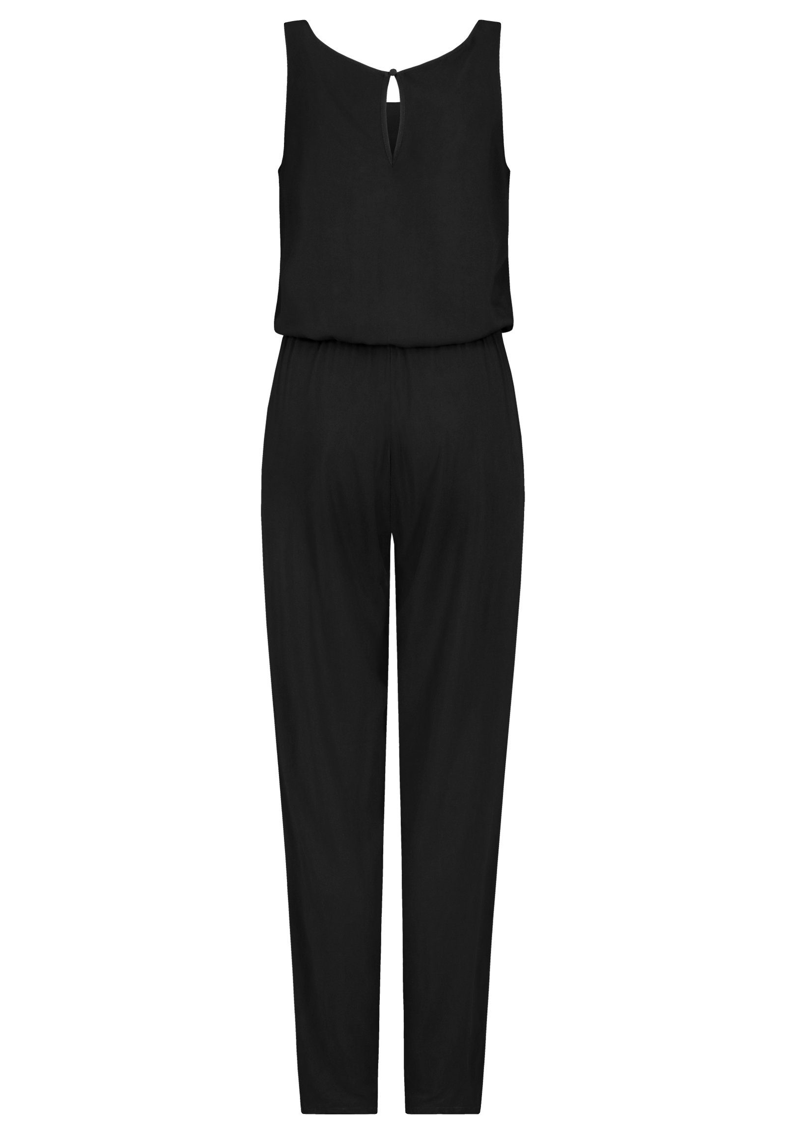 Schwarz Jumpsuit Hose lange Gürtel Damen Overall SUBLEVEL Sommer Binde Einteiler Overall