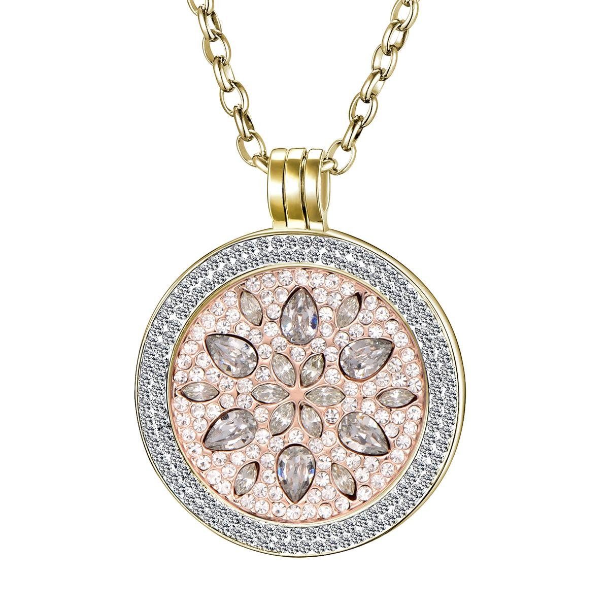 Kette mit Anhänger Coinkette Halskette gold 70 cm für 33 mm Coins