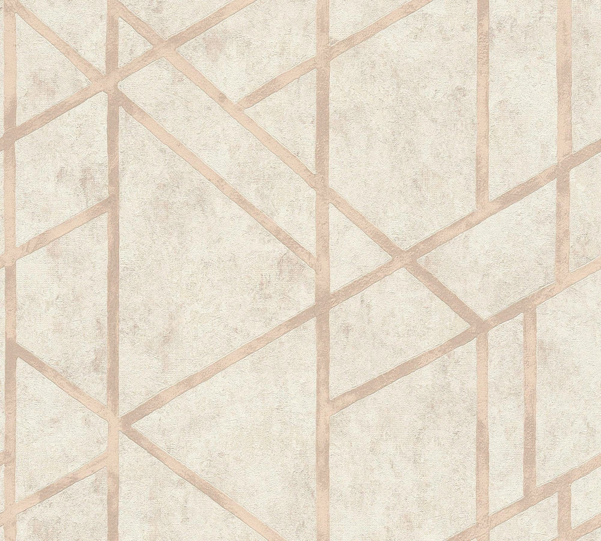 A.S. Création living walls Vliestapete Metropolitan Stories Francesca Milano grafisch, geometrisch, grafisch, Grafik Tapete Geometrisch Metallic beige/taupe