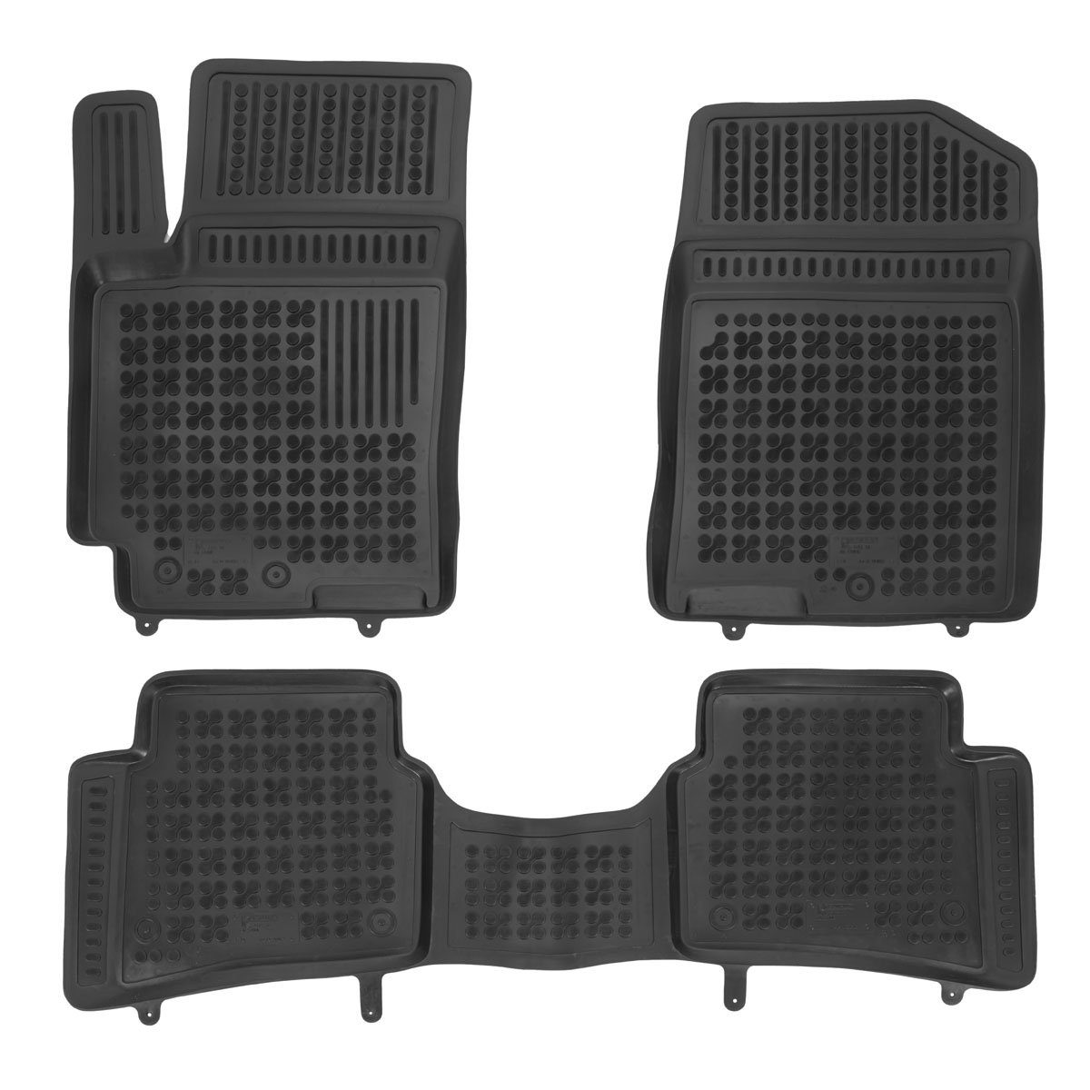 AZUGA Auto-Fußmatten Hohe Gummi-Fußmatten passend für Kia Stonic ab 2017 3-tlg., für Kia Stonic SUV | Automatten