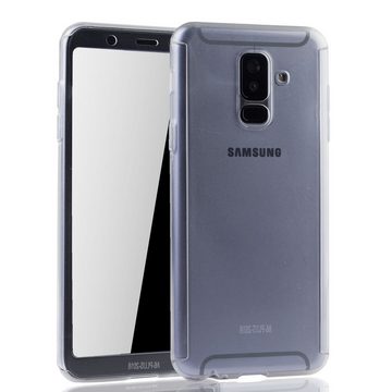 König Design Handyhülle Samsung Galaxy A6 Plus (2018), Samsung Galaxy A6 Plus (2018) Handyhülle 360 Grad Schutz Full Cover Transparent