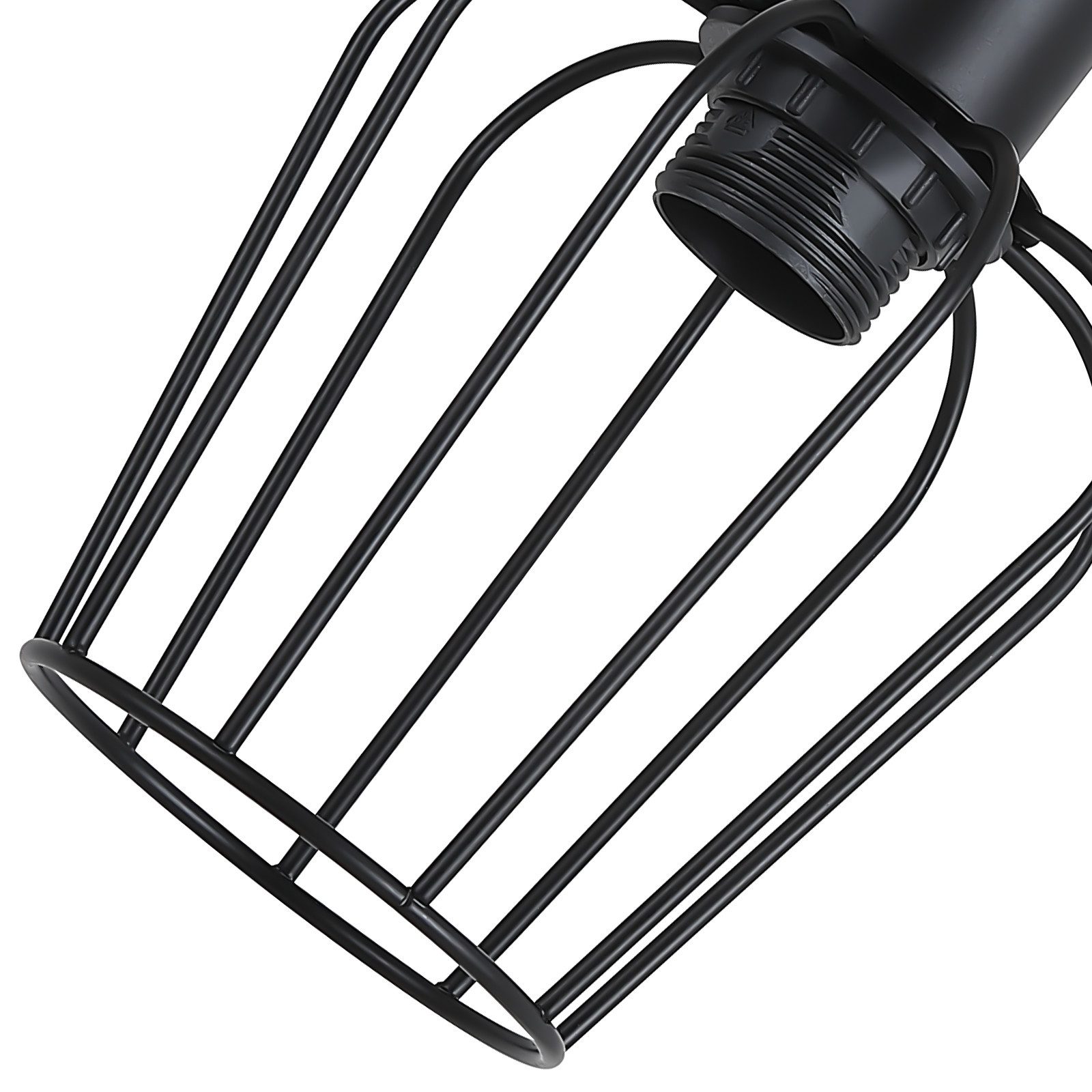 Nettlife Stehlampe Wohnzimmer Holz E27 Stehleuchte Vintage Schwarz Metall 152cm, mit Kippschalter, LED wechselbar, für Wohnzimmer, Schlafzimmer, Arbeitszimmer,  – Bild 5 von 5
