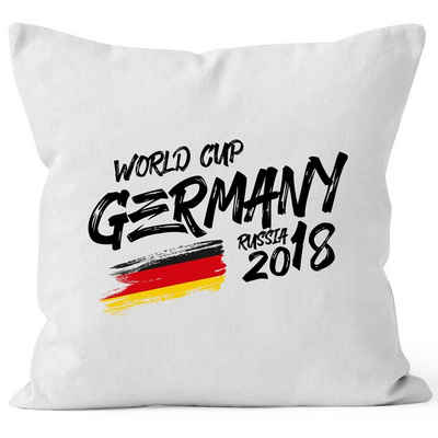 MoonWorks Dekokissen Kissen-Bezug Deutschland WM Fußball Weltmeisterschaft 2018 World Cup Fanartikel Fan-Deko WM-Deko Germany Kissen-Hülle Deko-Kissen Baumwolle MoonWorks®