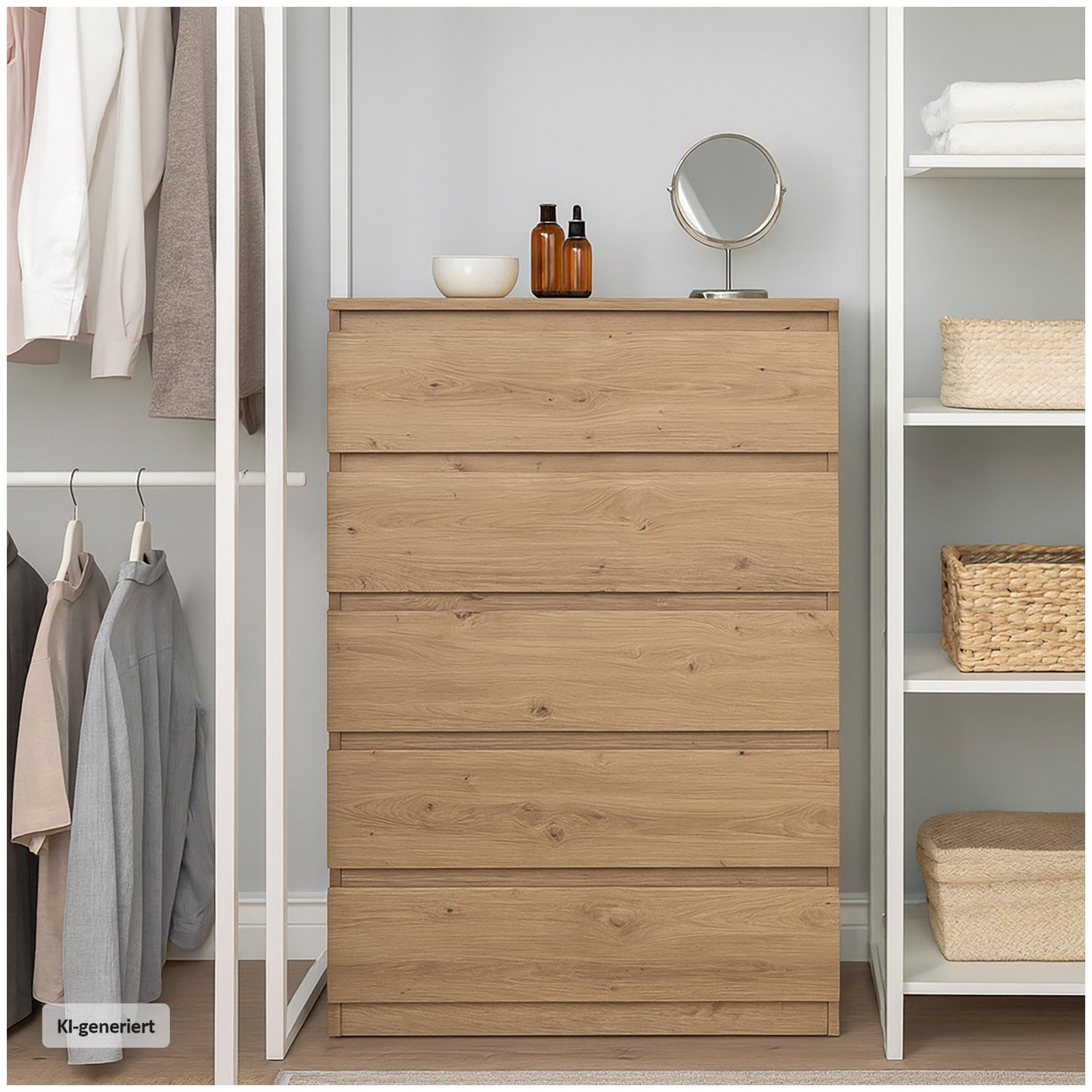 HTI-Living Kommode Kommode mit 5 grifflosen Schubladen (Stück, 1 St., 1 Kommode), Anrichte Sideboard Schrank