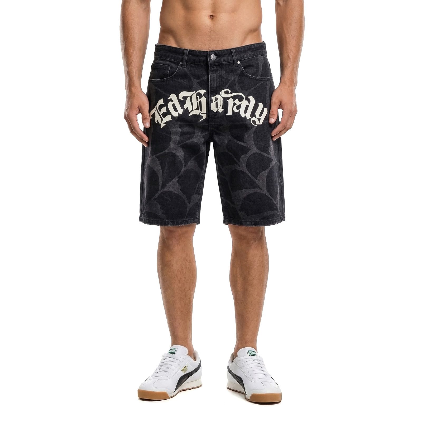Ed Hardy Jeansshorts Short Ed Hardy Gothic Cobweb Spinnweben-Grafik-Druck