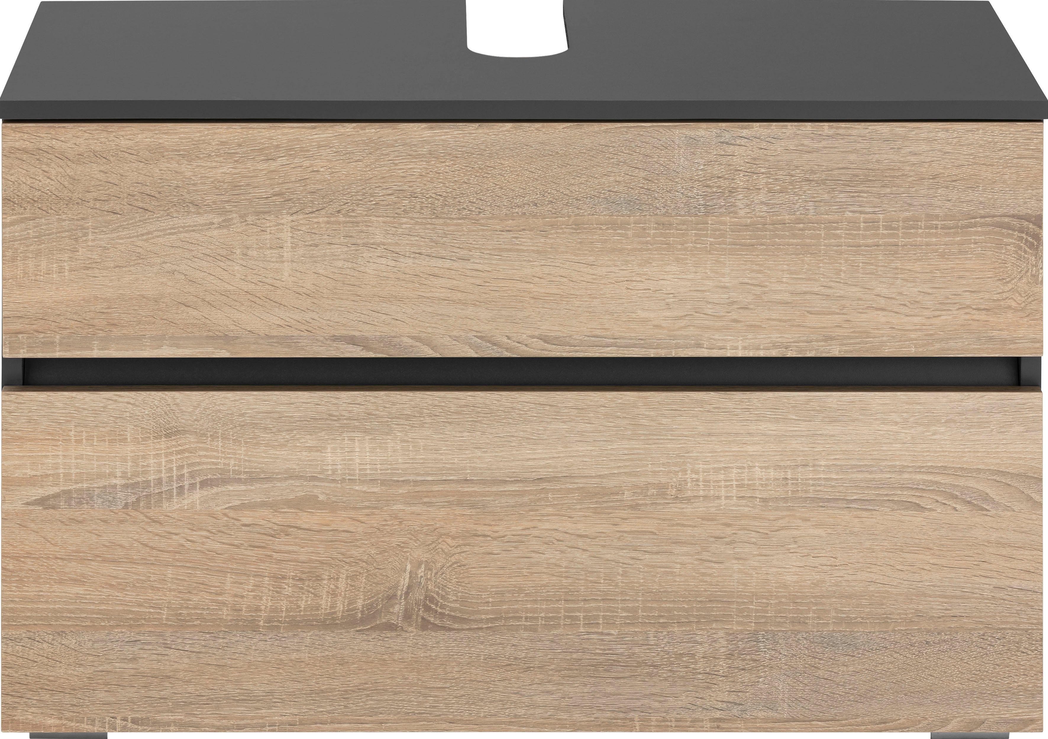 Home affaire Waschbeckenunterschrank Wisla Siphonausschnitt, Push-to-open-F günstig online kaufen