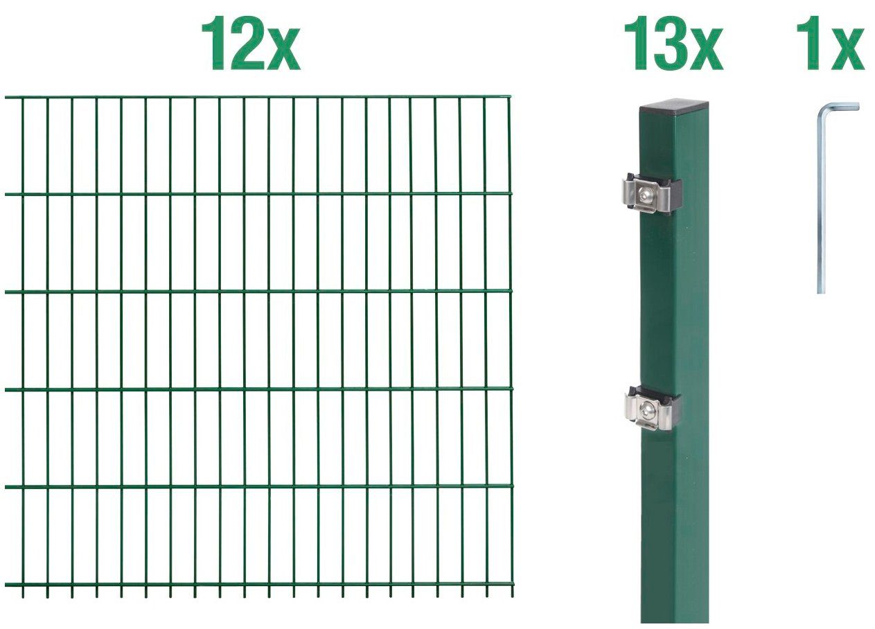 Alberts Doppelstabmattenzaun Grundset, (Set), Höhe: 80-160 günstig online kaufen
