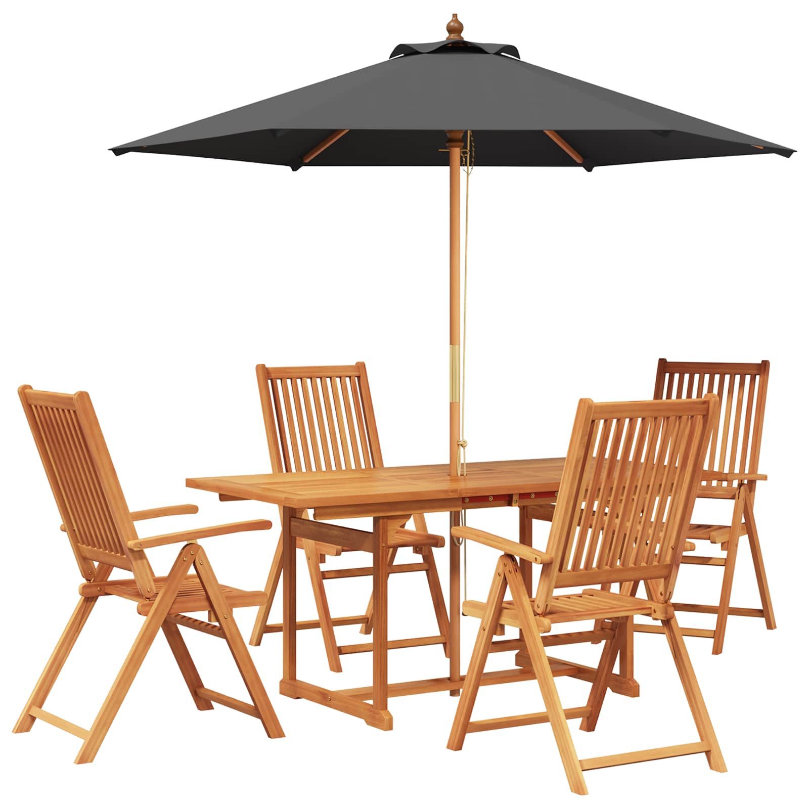 vidaXL Gartenlounge-Set Essgruppe für draußen mit Sonnenschirm 6 stk., (6-tlg)