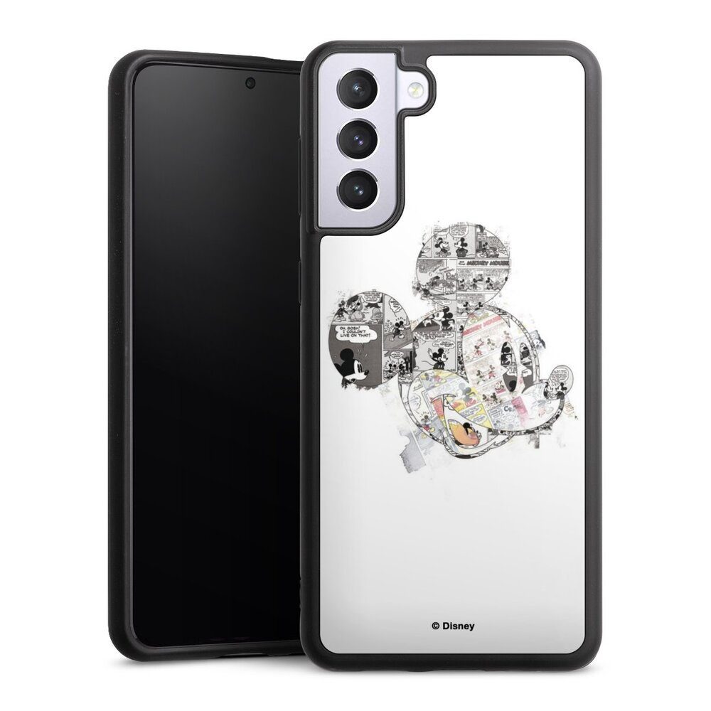 DeinDesign Handyhülle Mickey Mouse Offizielles Lizenzprodukt Disney Mickey Mouse - Collage, Samsung Galaxy S21+ 5G Gallery Case Glas Hülle