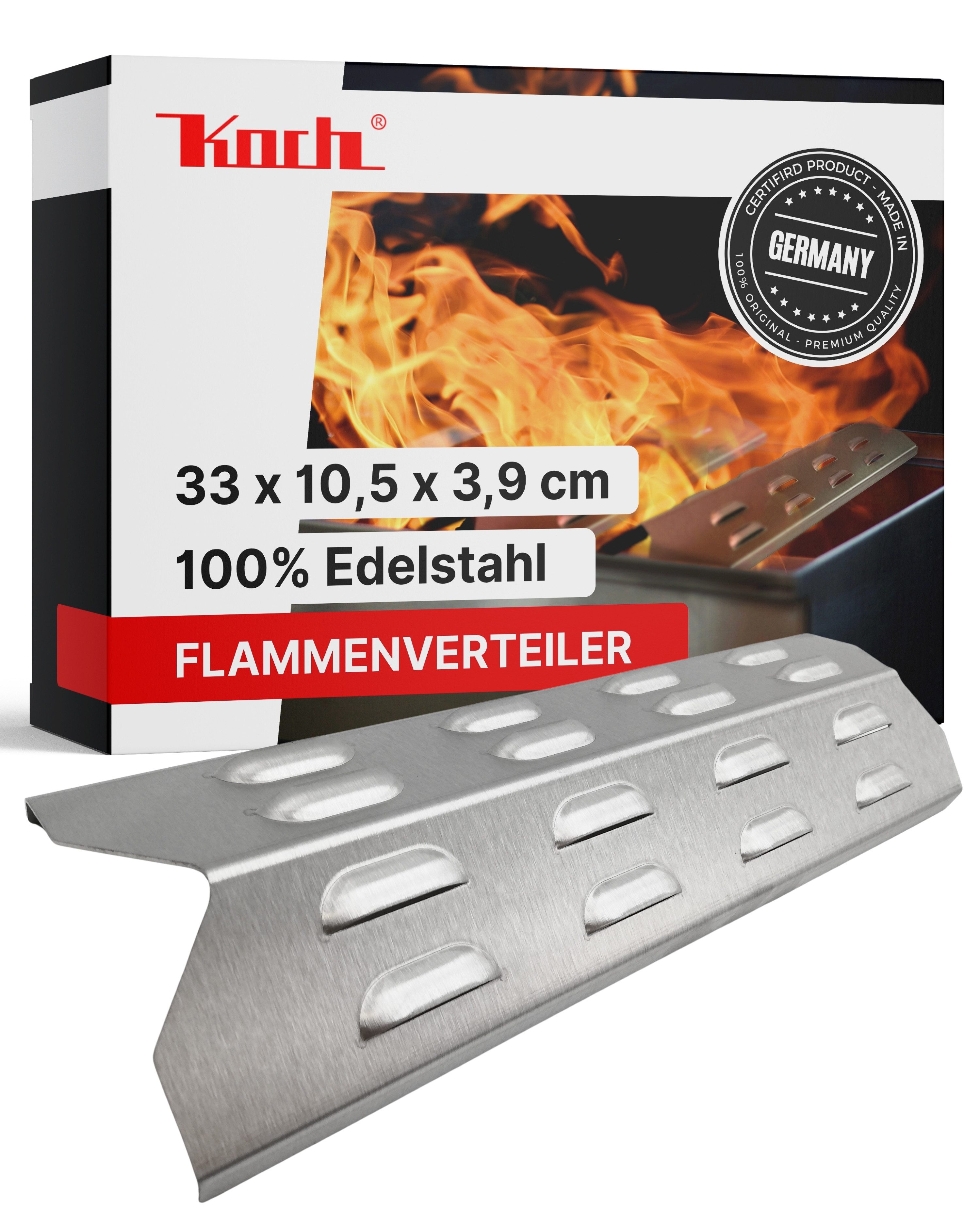 Koch Grillerweiterung Flammenverteiler Edelstahl 33 x 10,5 cm UNIVERSAL III-