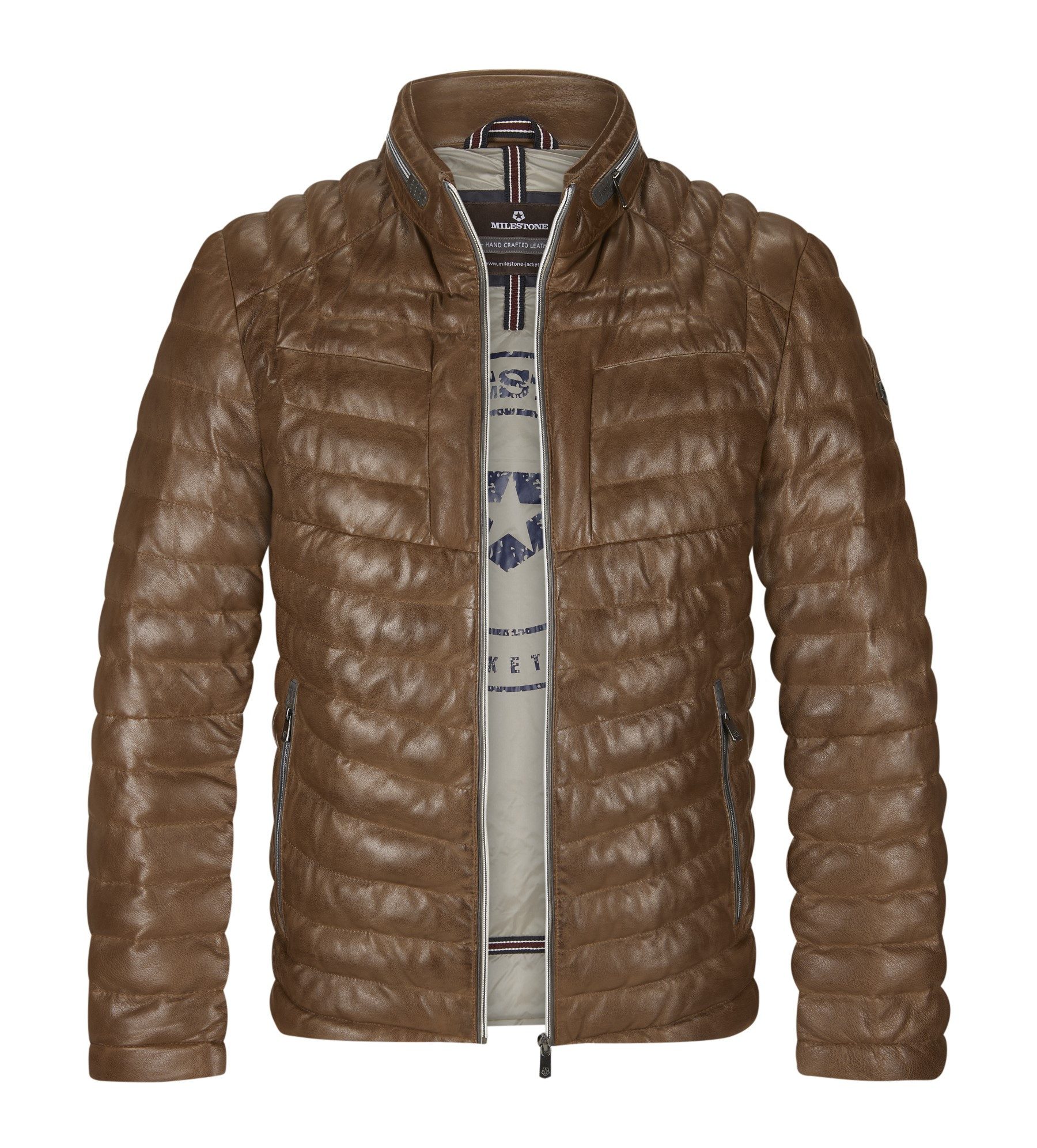 Milestone Lederjacke MSMalik Steppjacke aus Lammleder günstig online kaufen
