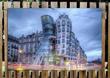 Wallario Sichtschutzzaunmatten Das Tanzende Haus in Prag - Tschechien