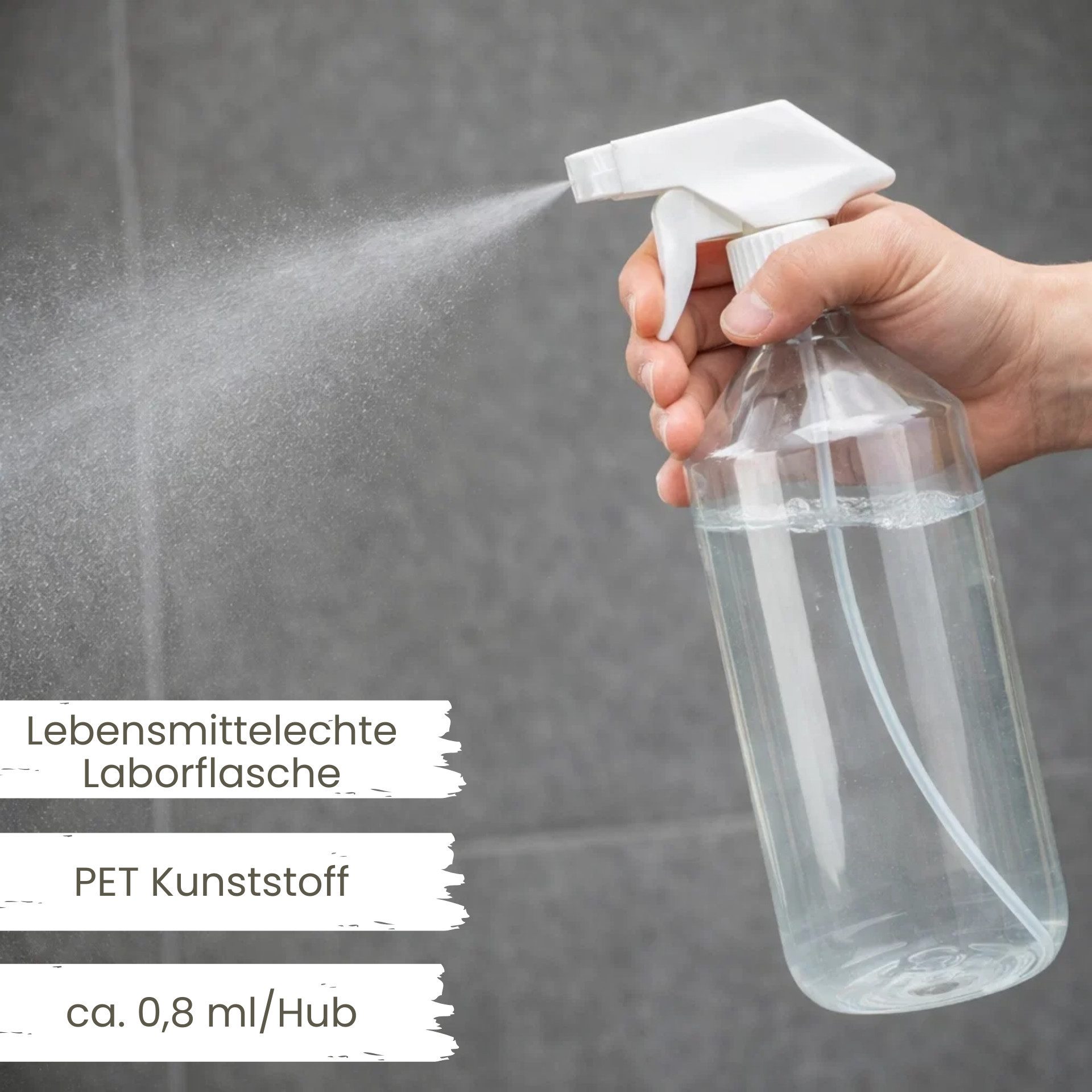 mikken Sprühflasche Plastikflasche mit Sprühpistole 1 Liter PET Flasche mit Trigger, (2-tlg., 2er, 4er, 6er oder 10er Set), auch für ölige Substanzen geeignet, made in Europe