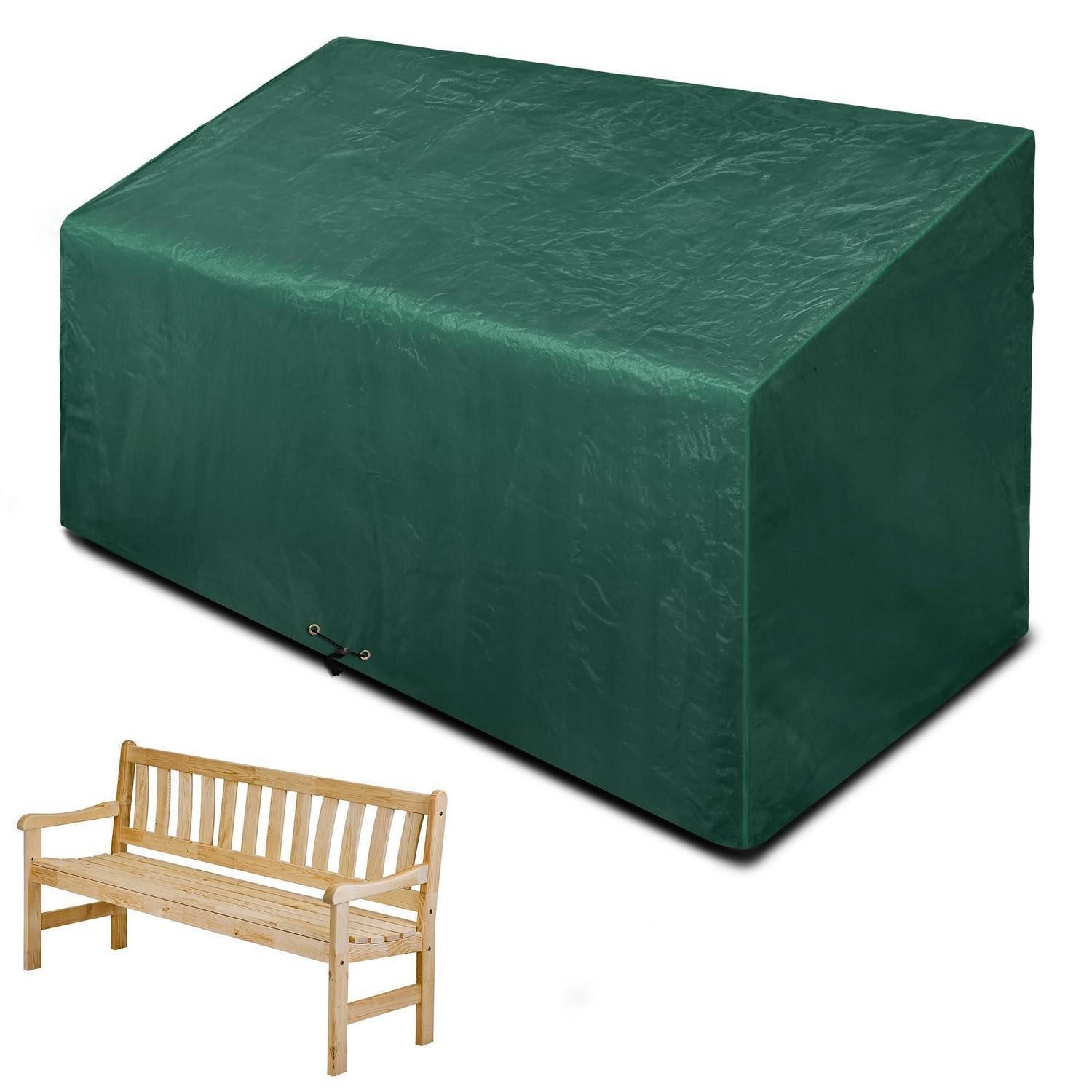 LuxusKollektion Gartenmöbel-Schutzhülle Gartenbank Abdeckung Wasserfest Gruen 134x66x63/89cm (1-St)