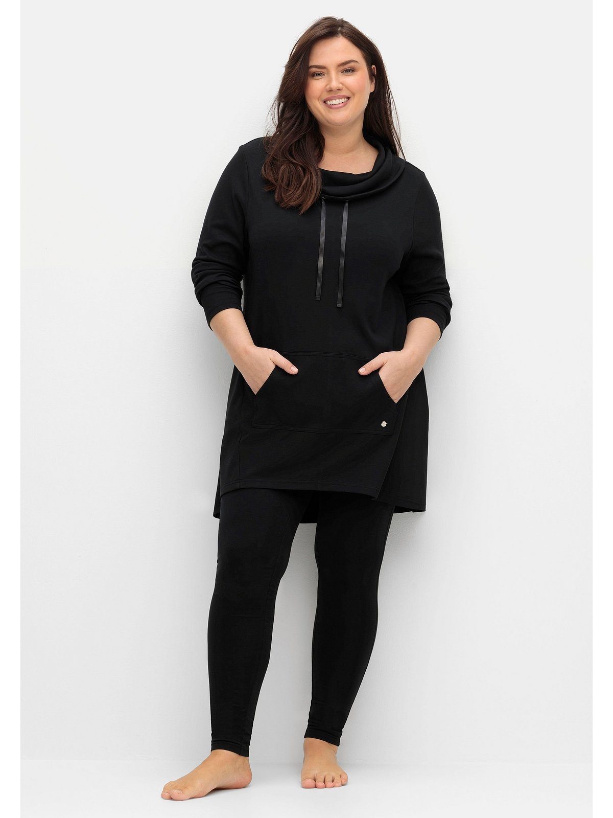 Sheego Sweatshirt Große Größen in A-Linie mit Stehkragen